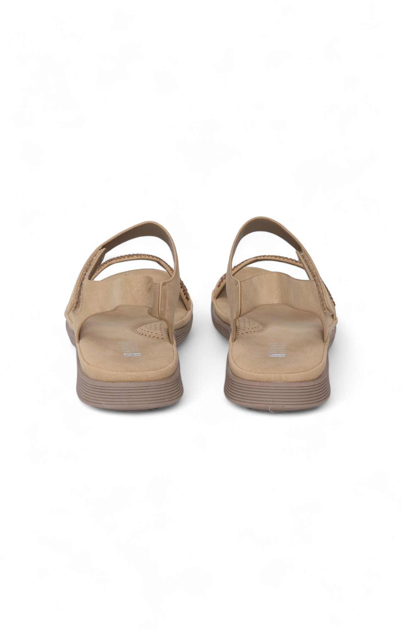 Women Beige Embellished Velcro Sandal