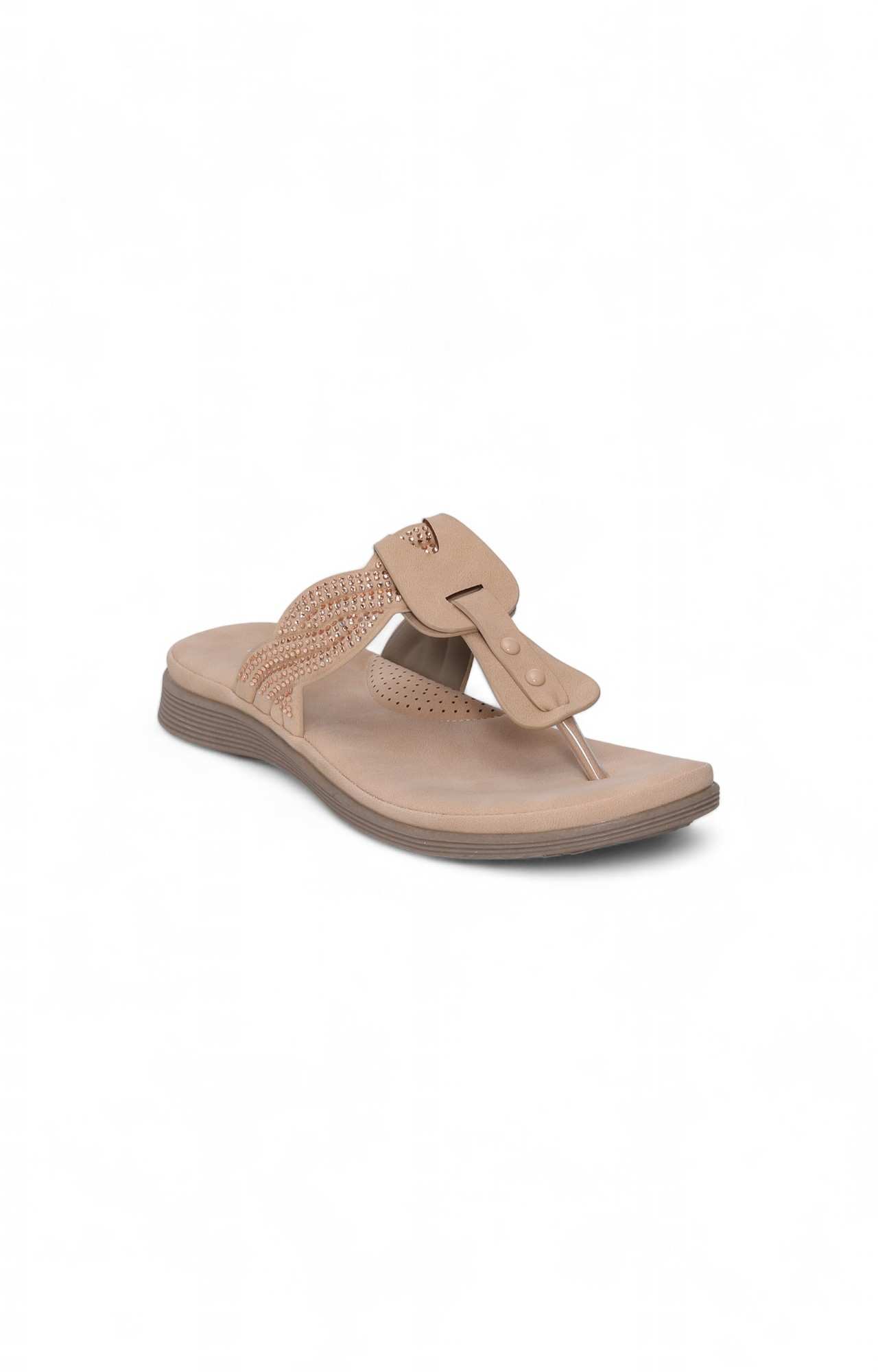 Women Pink Thongs with Embellished Candy Stones