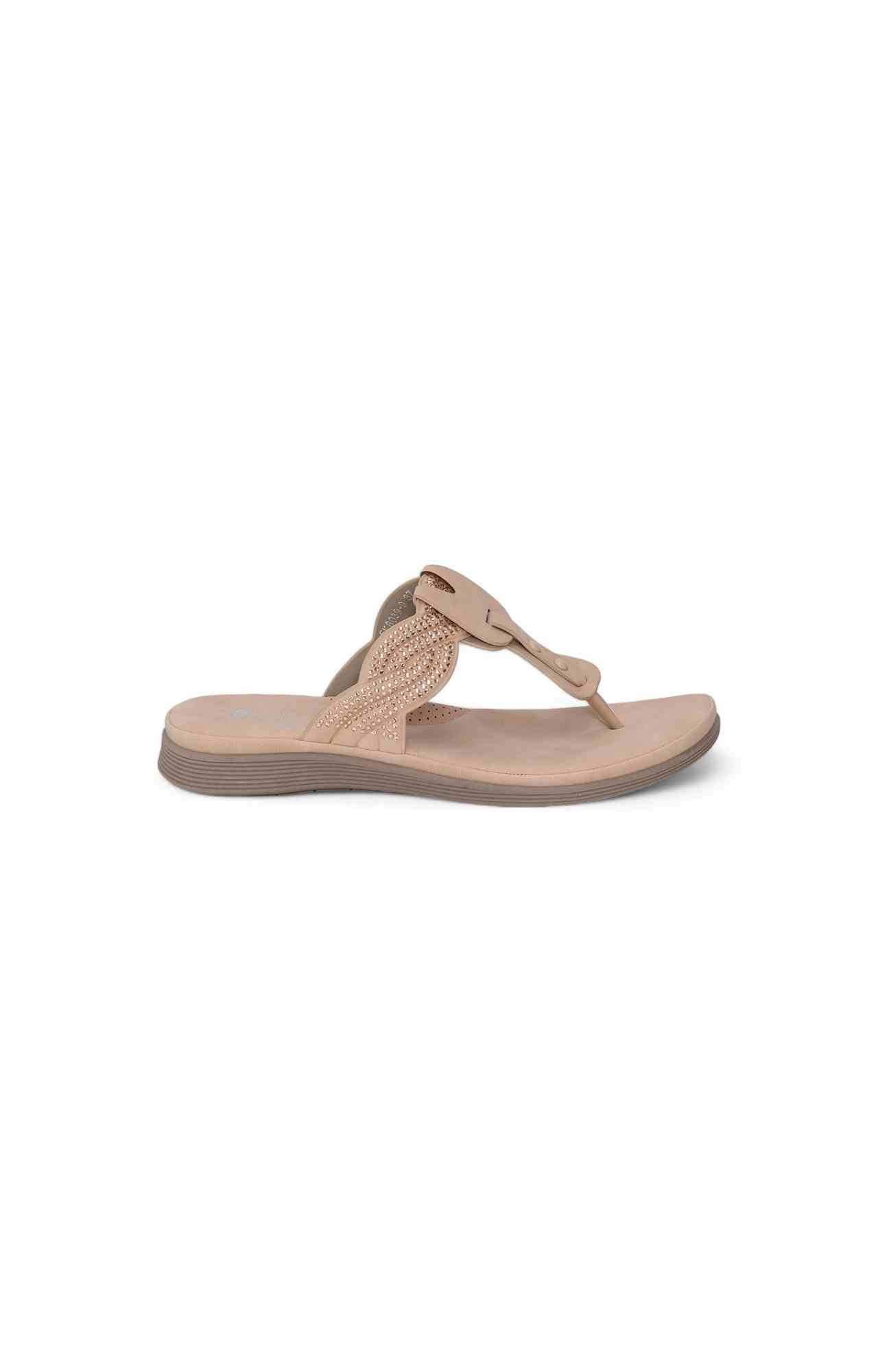 Women Pink Thongs with Embellished Candy Stones