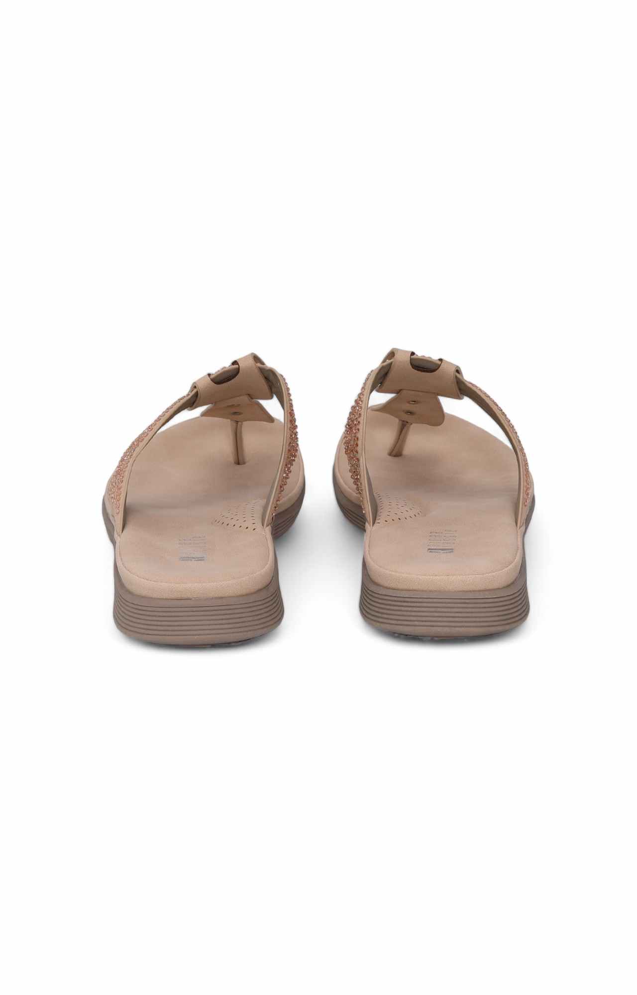 Women Pink Thongs with Embellished Candy Stones