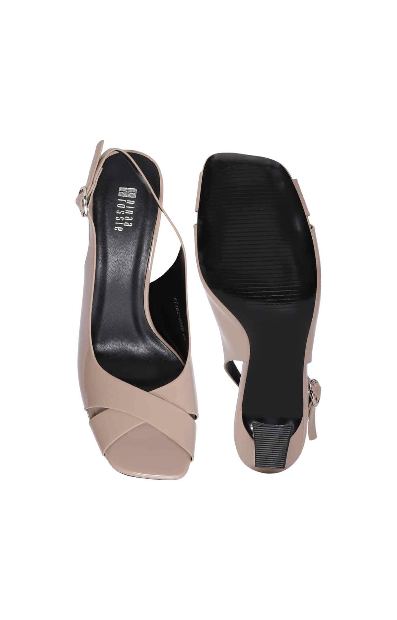 Women Beige Chunky Heel Sandal