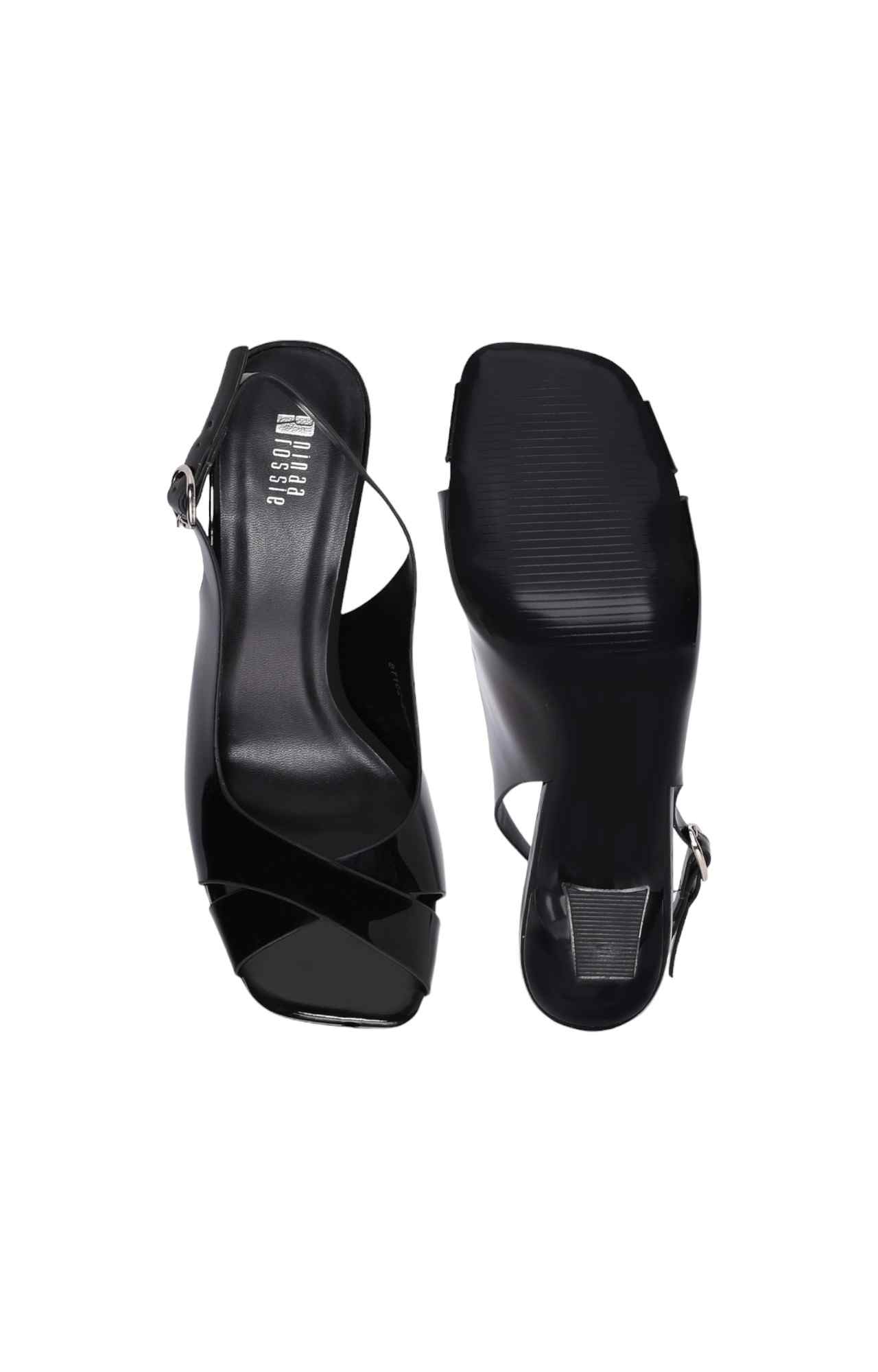Women Black Chunky Heel Sandal