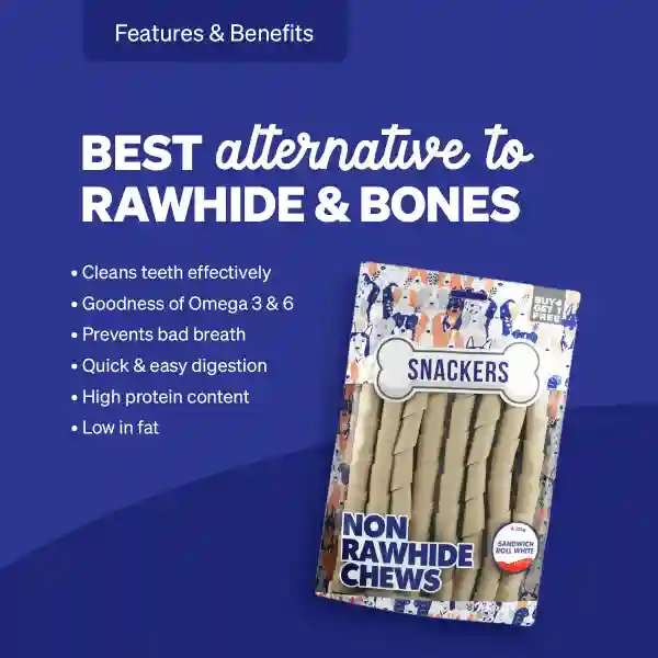 Snackers Non Rawhide Chews Sandwich Roll White - 225g