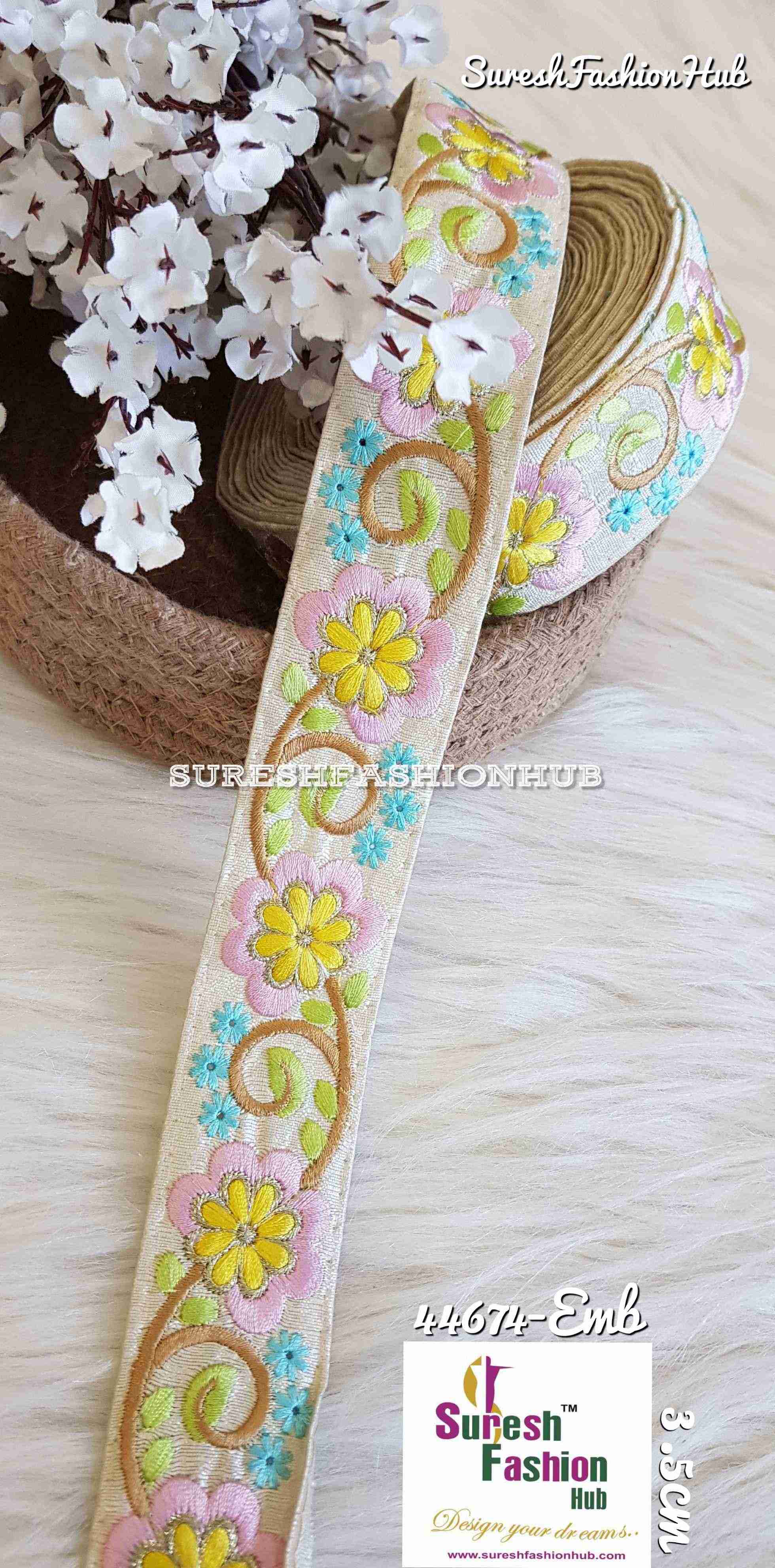 Indian Laces Embellishments Embroidery Saree Border Wholesale Silk Crafting Sewing Decorative Designer Ribbons #Blackborder  #Fancylaces #Decorativetrims #Embroideredborder #Sewingtrims #テープ #minne #lndianlaces #Sareeborder #アニー都城 #pasamanerías #pasamaneriasbordadas #Embellishments #可愛いマスク #Embroiderytrimmings #アクセサリー