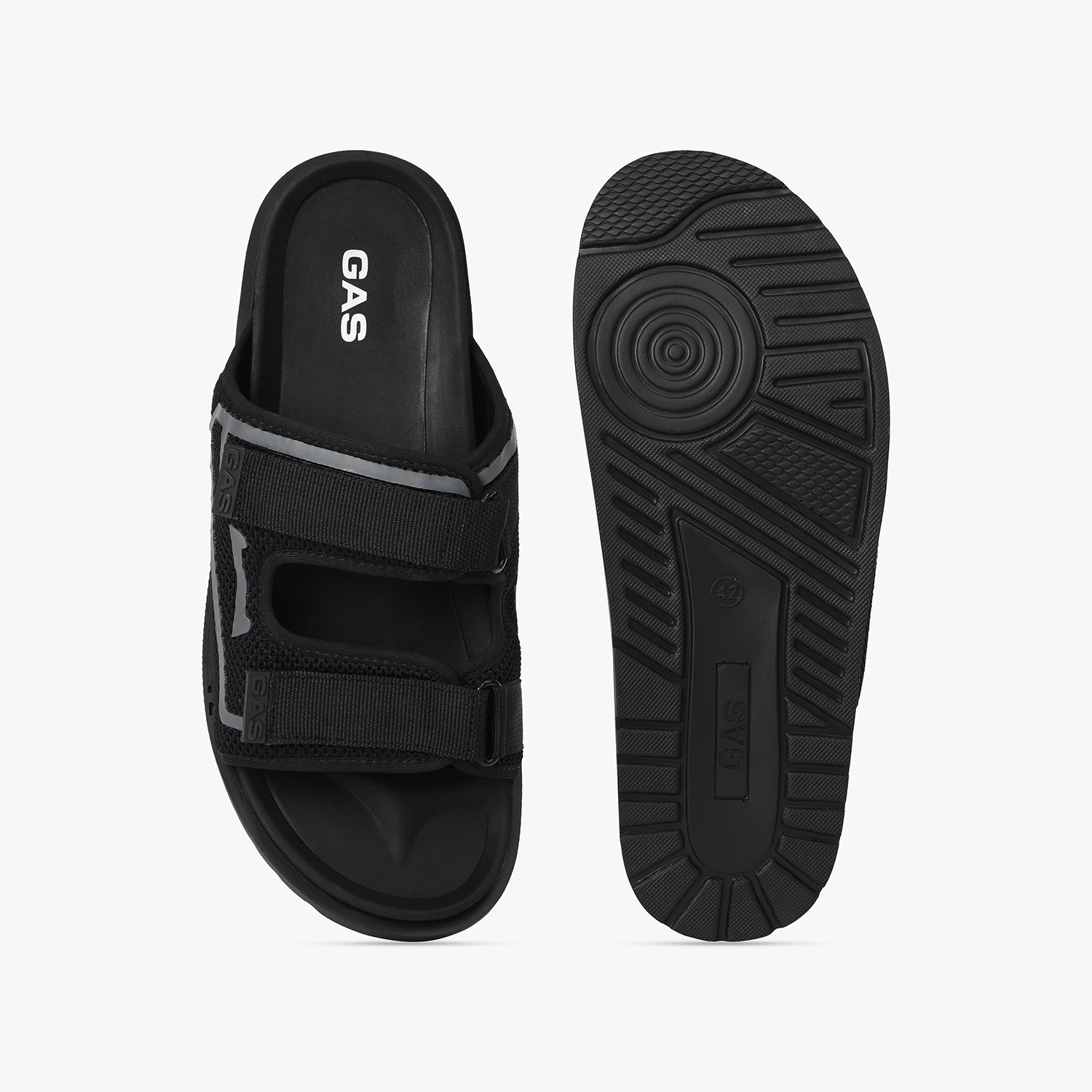 GAS | Men's StrapGrid Black Sandals|4