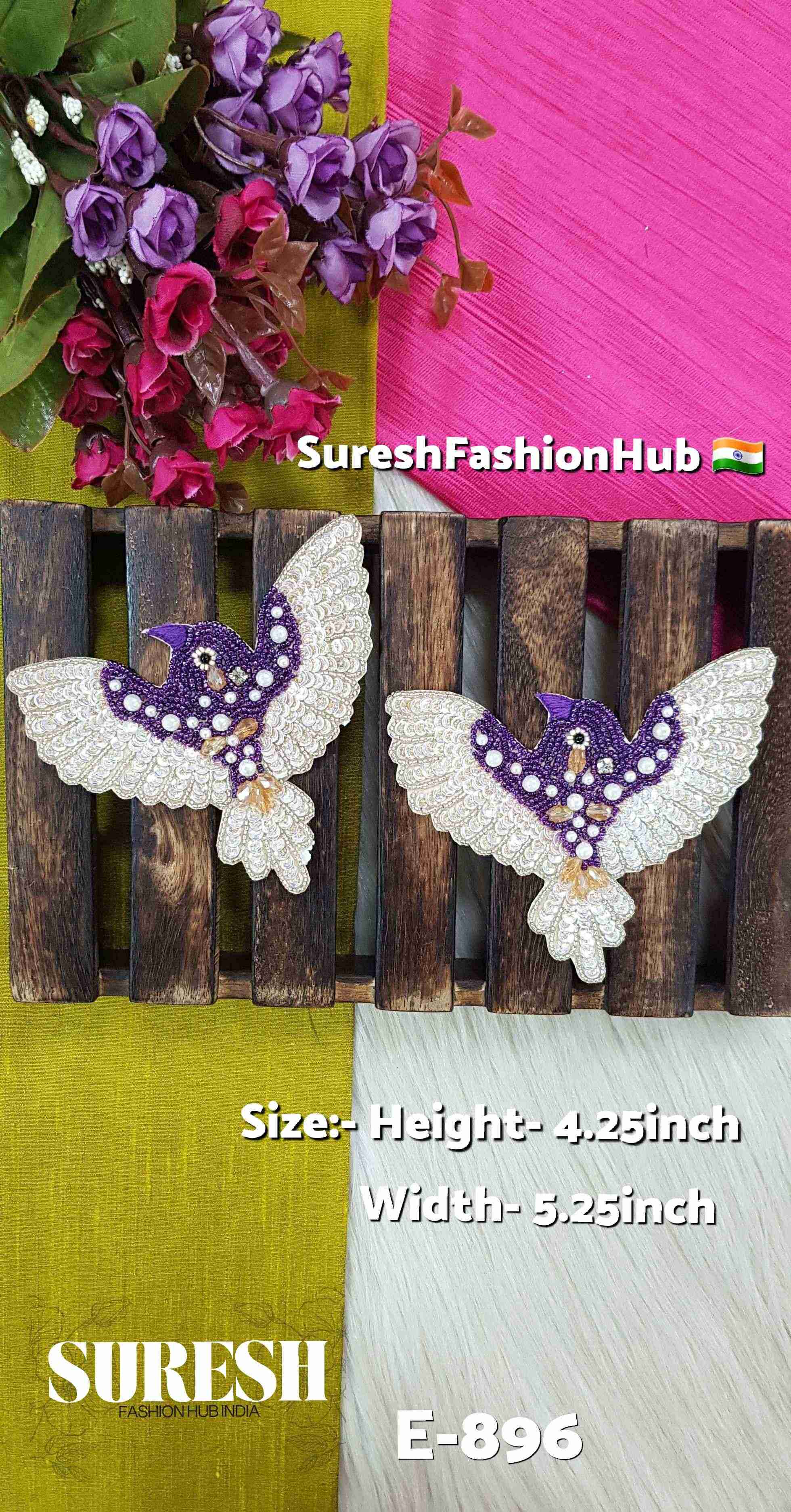 Twilight Plumage Bird Patch – Dark Purple E896(11)