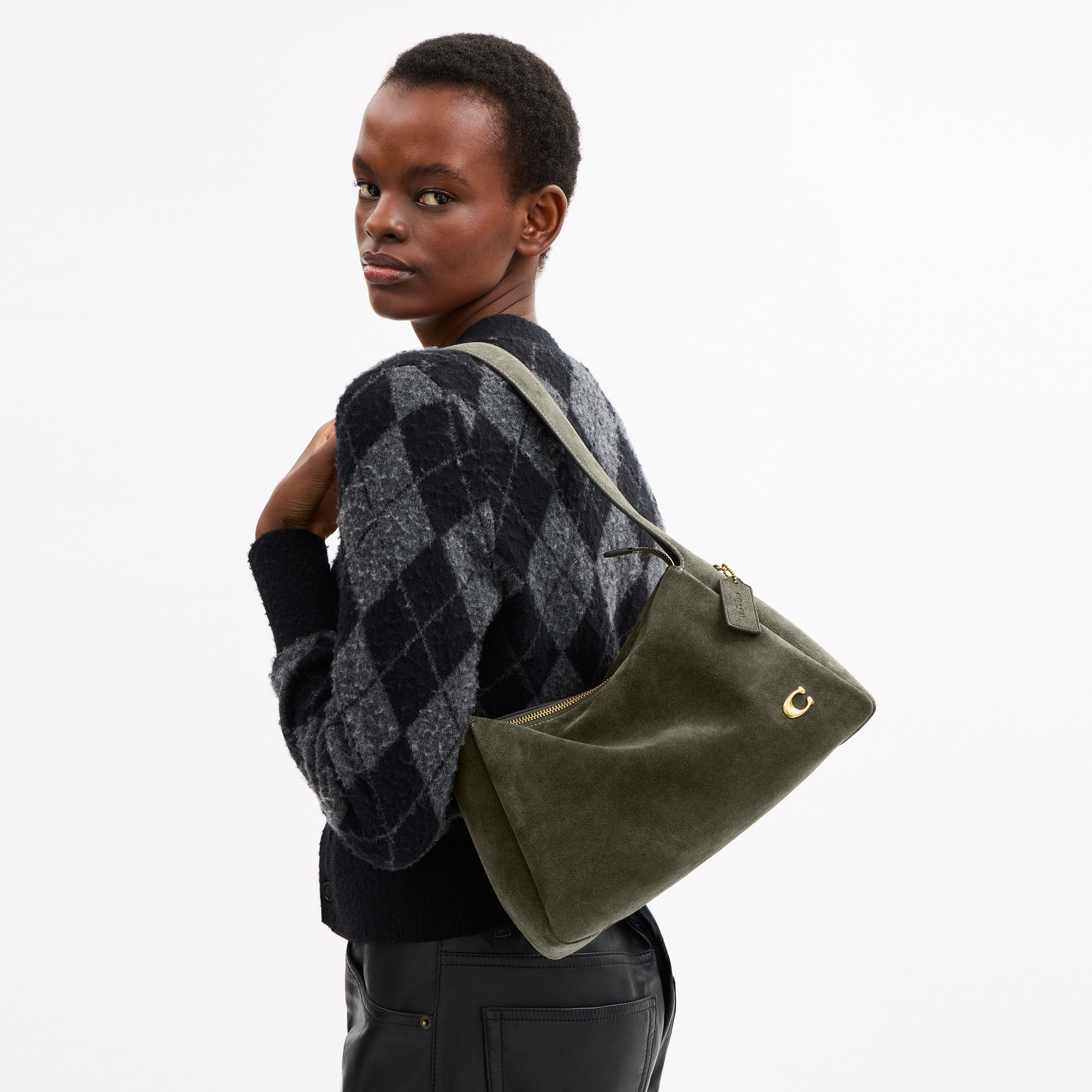 Suede Lola Shoulder Bag