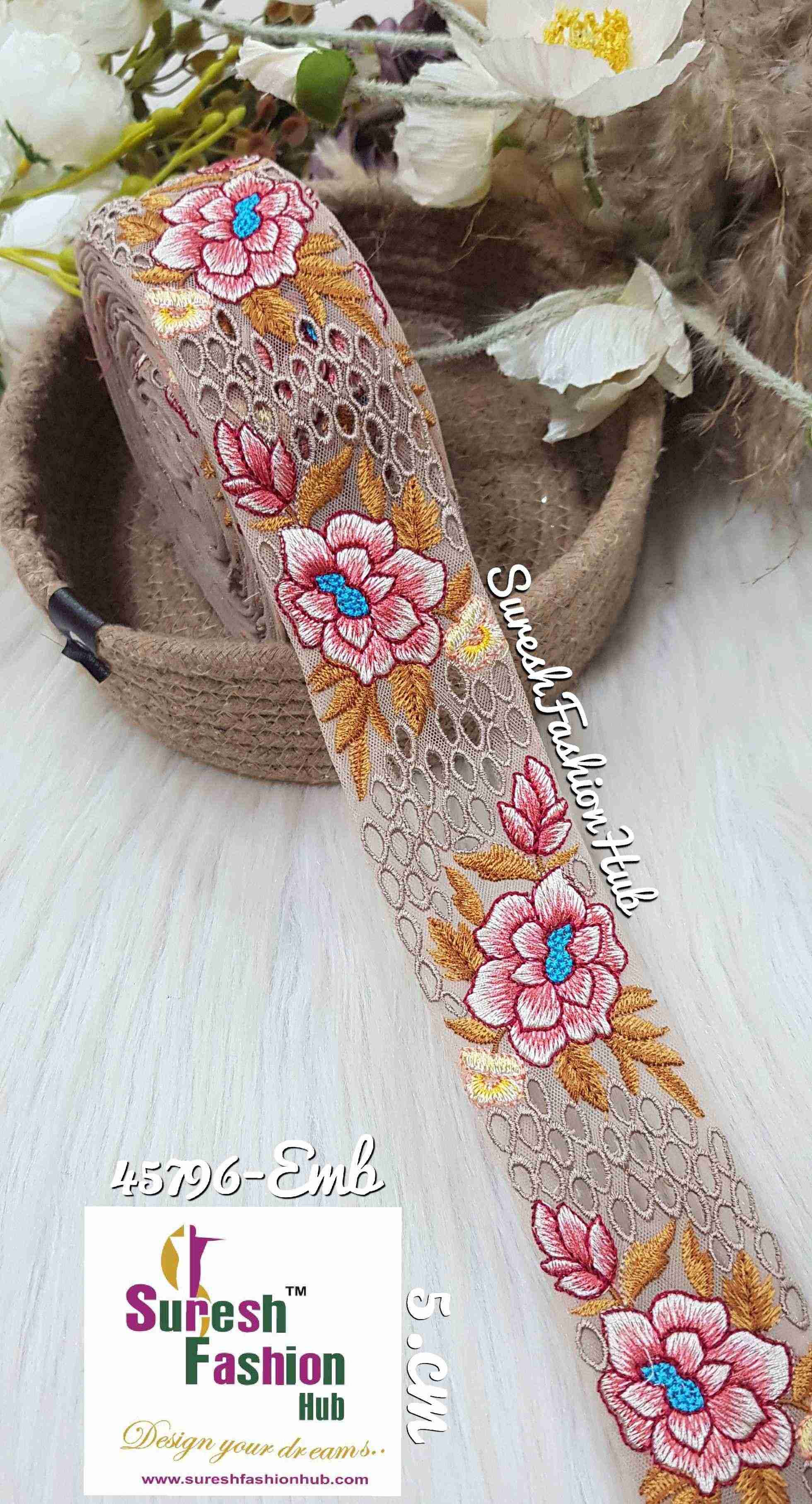  Rust Elegance Cutwork Lace