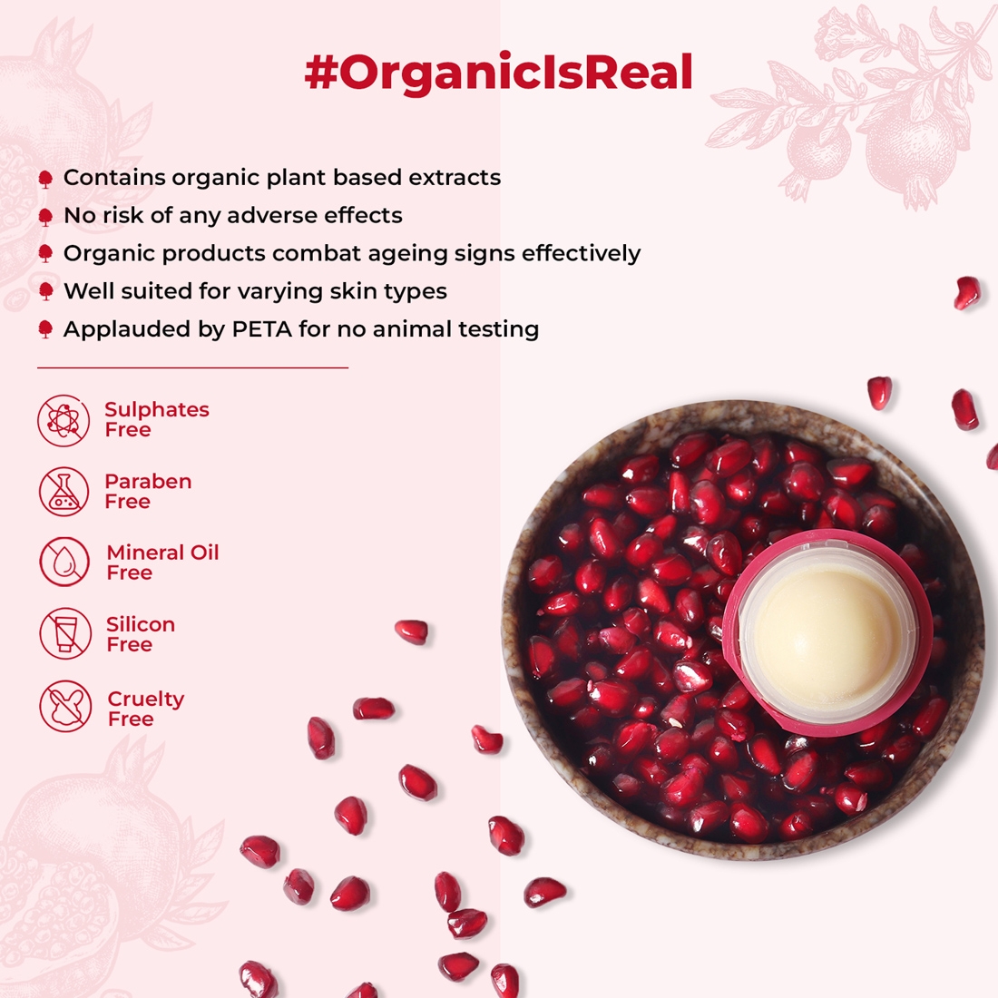 Organic Harvest | Organic Harvest Pomegranate Lip Balm, 8gm 2