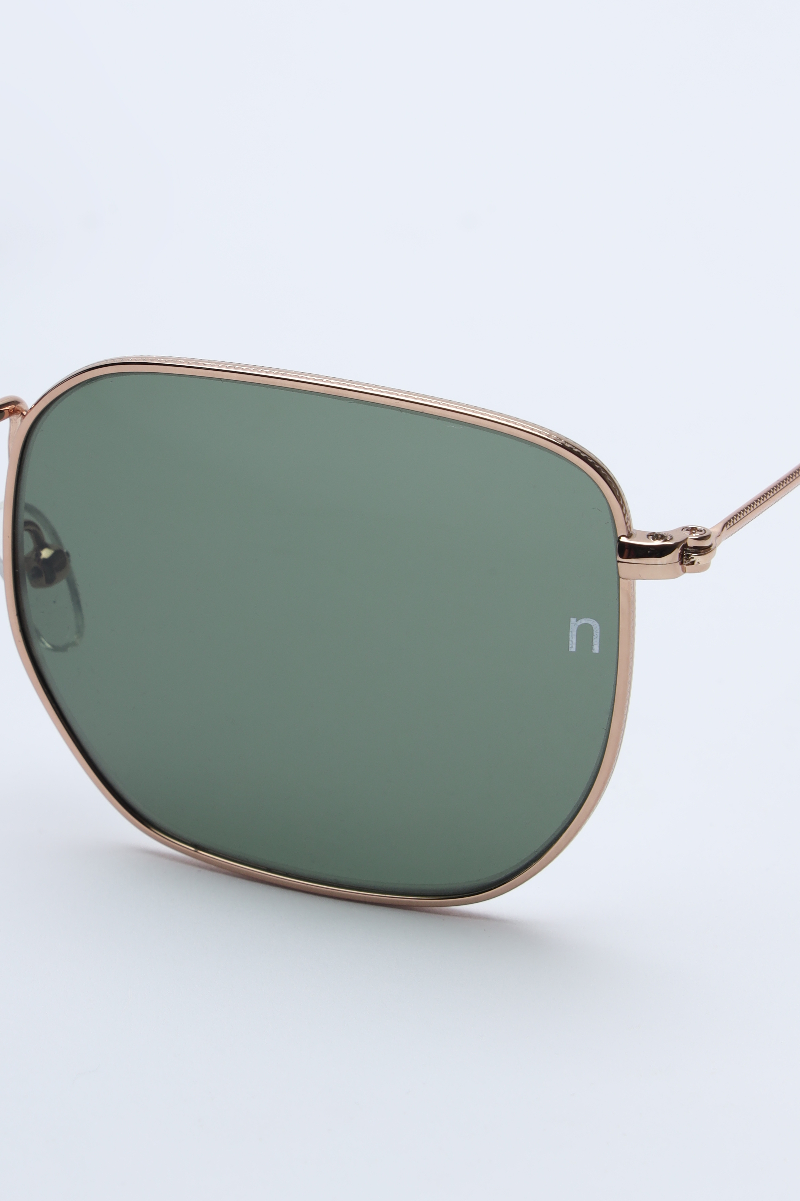 Noggah | Noggah Stainless Steel Gold Frame with Green Glass UV Protection Lens  Large Size Unisex Sunglasses  2