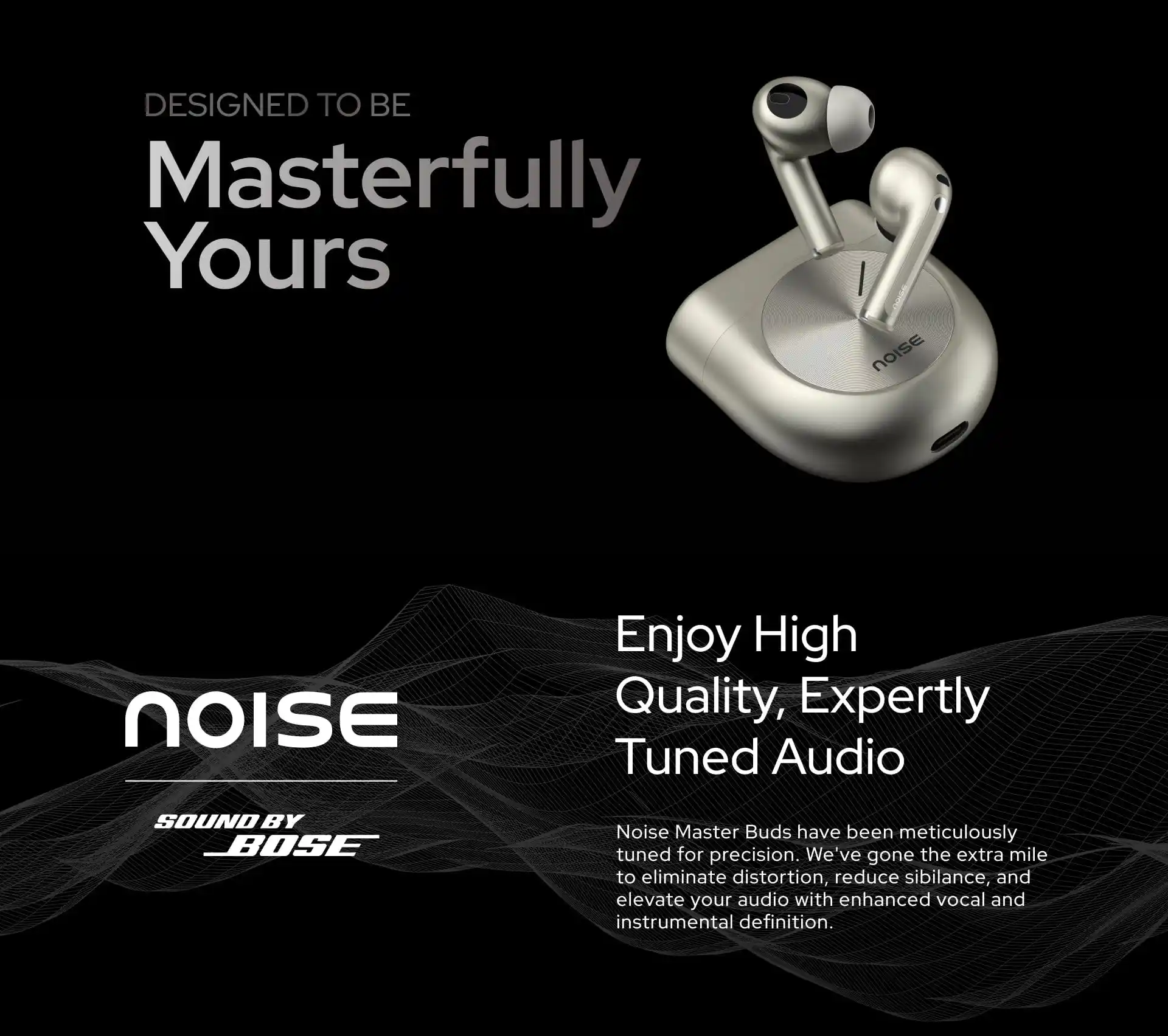 Noise Master Buds True Wireless Earbuds with ANC, Sound by Bose, Silver 10