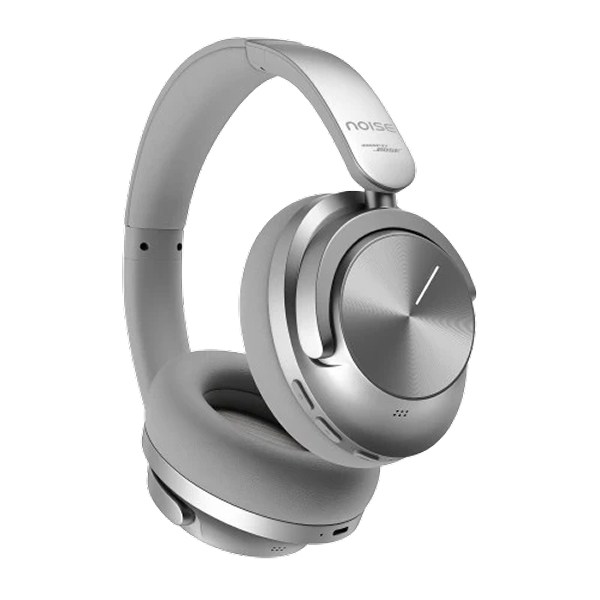 Noise Master Buds Max Wireless Over-Ear Headphones with ANC, Sound by Bose, 60-Hour Playtime, Silver