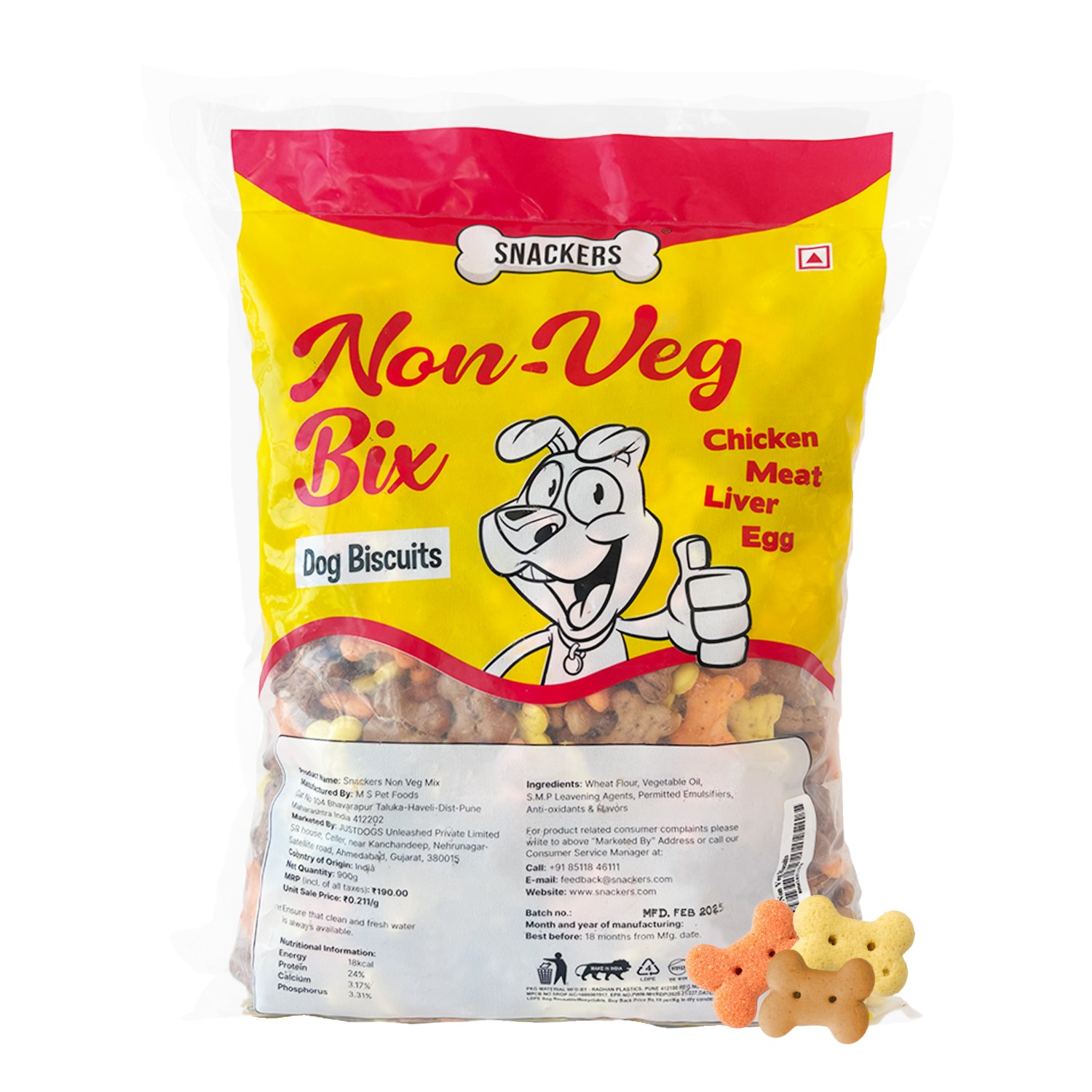 Snackers Non-Veg Bix Dog Biscuits 900g