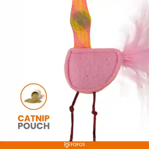 Barkbutler Fofos Flamingo Flick Tube Catnip Toy for Cats