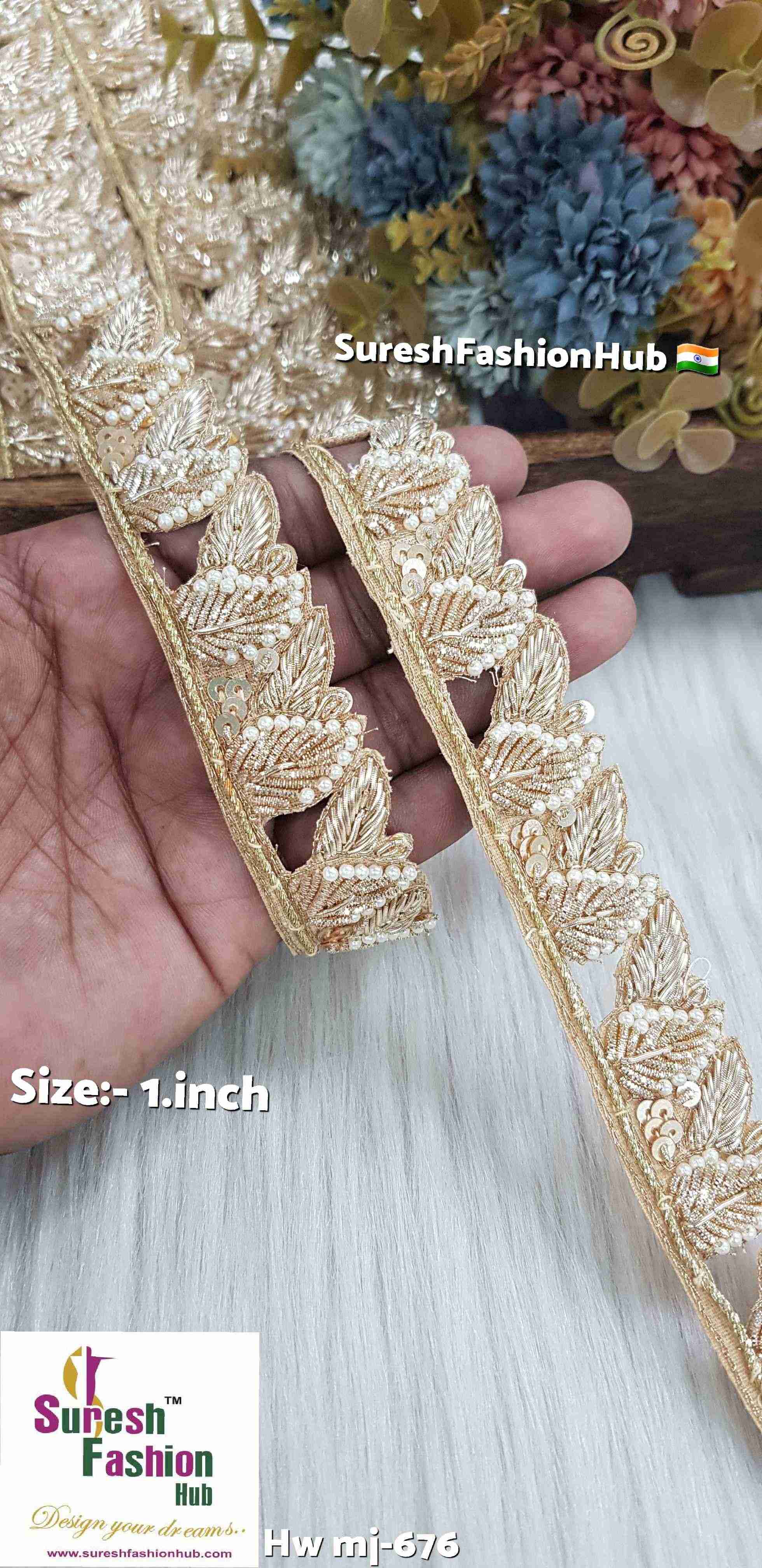 Golden Cutwork  Zardosi Lace