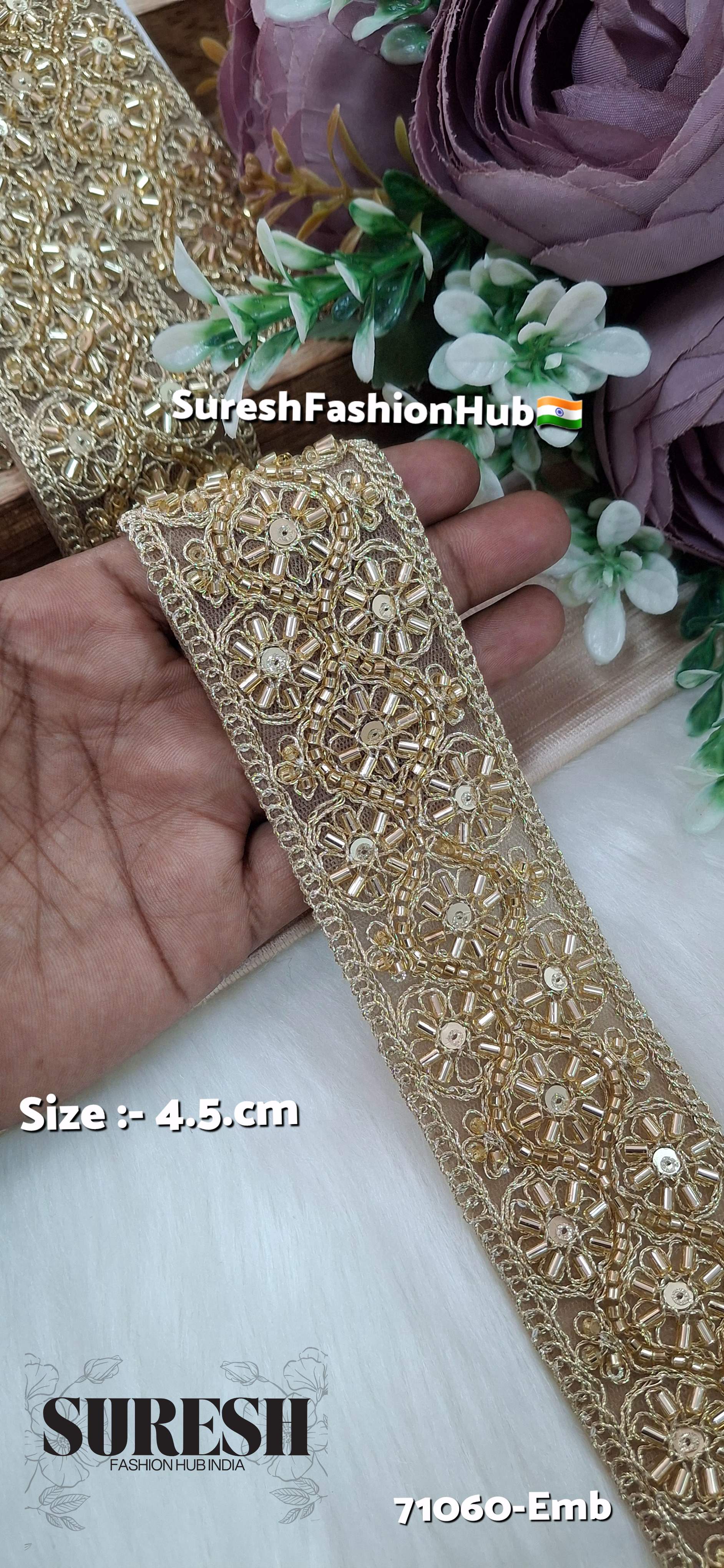 Pearl Floral Embroidery Lace