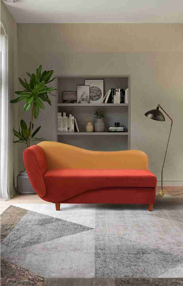 Viva Storage LHS Chaise Lounger Rusty Cider Orange Colour