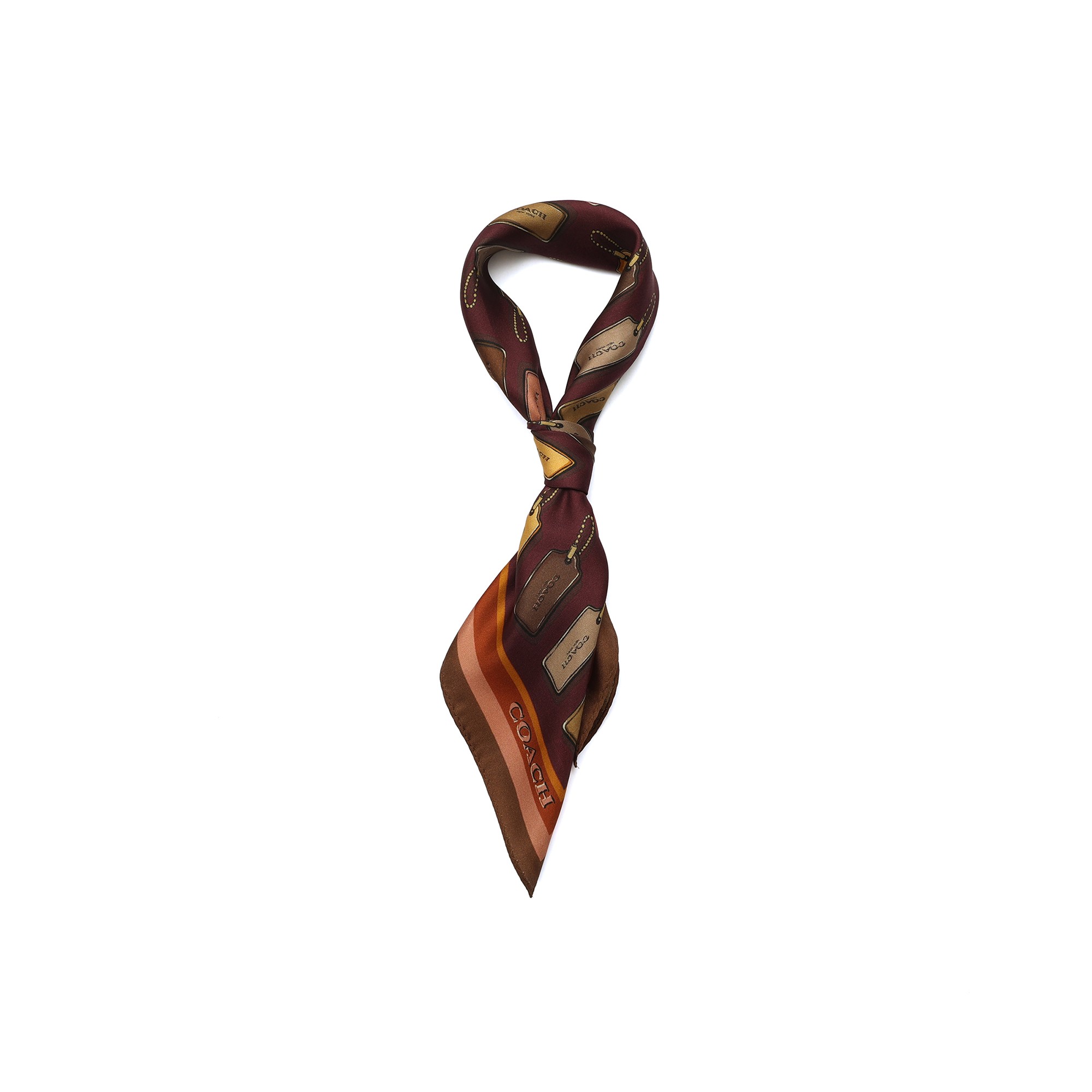 Leather Hang Tag Printed Silk Bandana