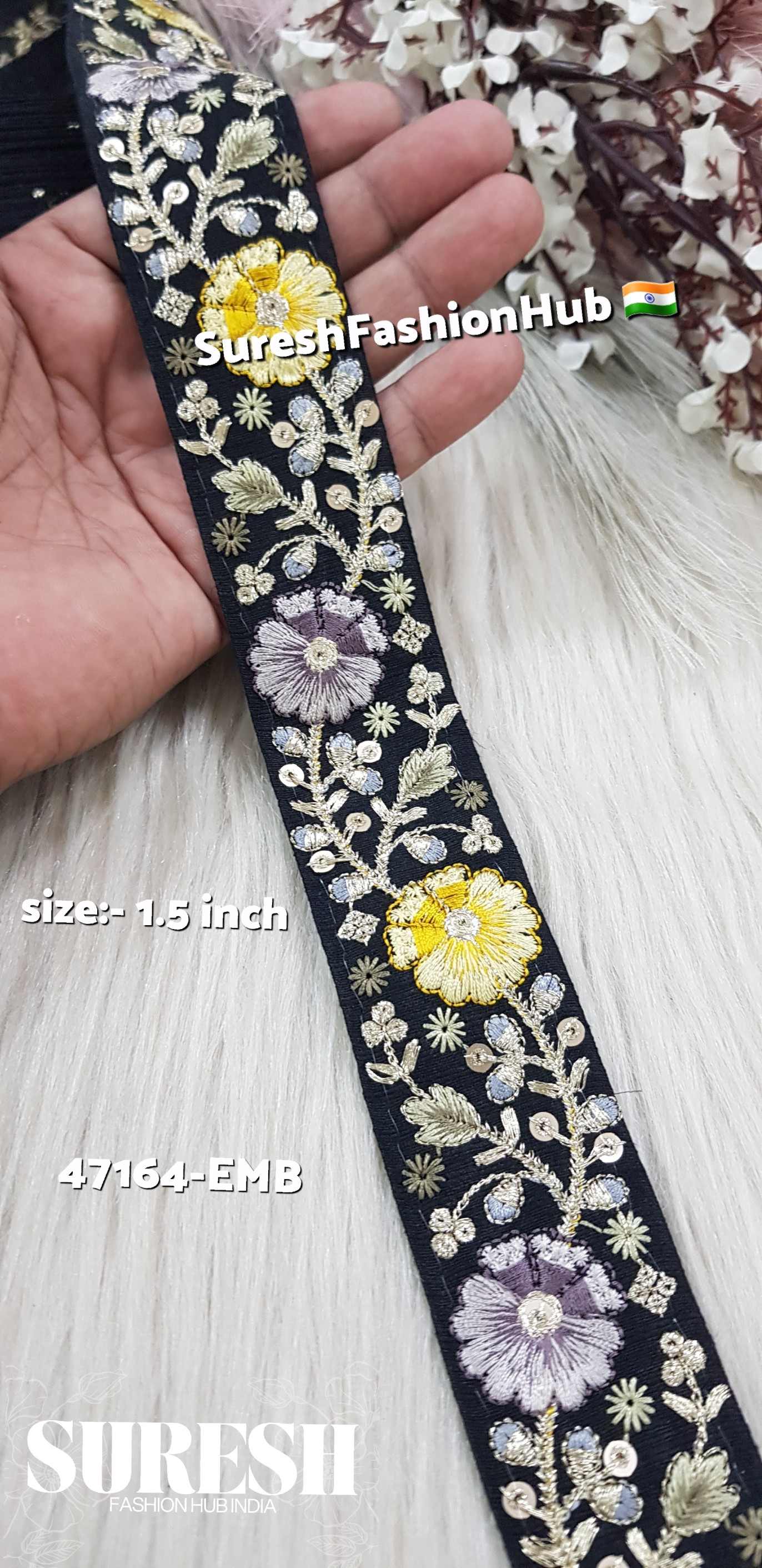 Zari Flora Designer Lace – Black Base