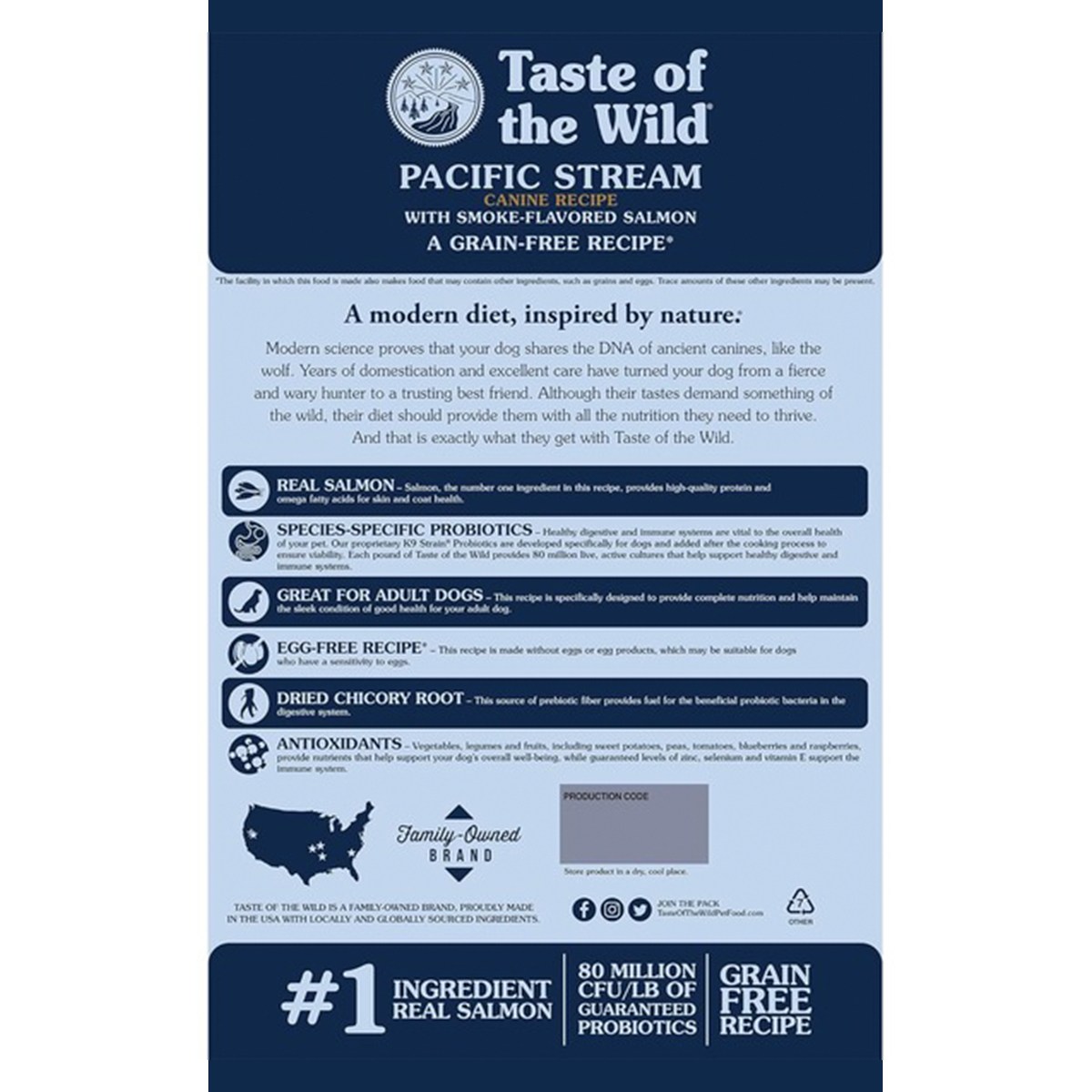 Taste of Wild Pacific Stream Canine Adult (Smoked Salmon) Dry Dog Food - 12.2KG
