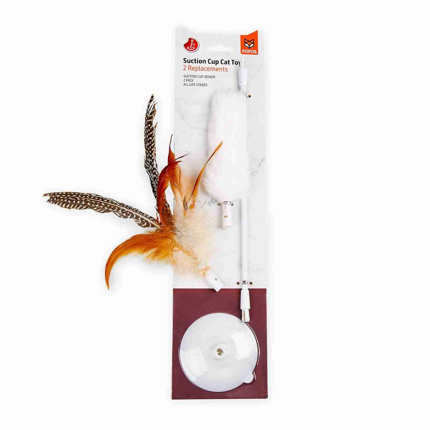 Barkbutler Fofos Suction Cup Interactive Cat Toy, 2 Replaceable