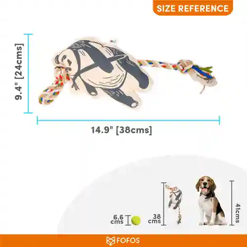 Barkbutler Fofos Flossy Rope Toy With Panda for Dogs
