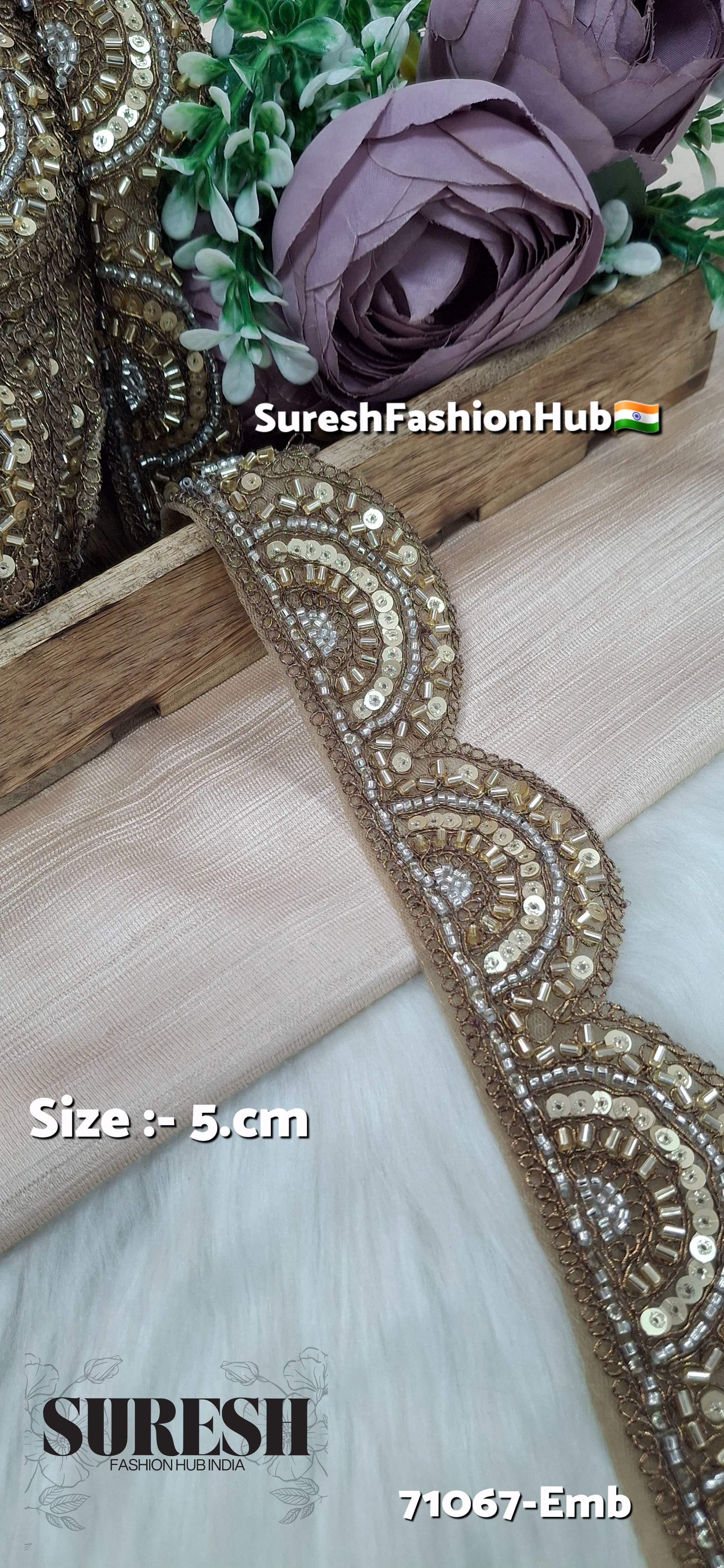 Matt Gold Luxe Embroidery Cutwork Lace