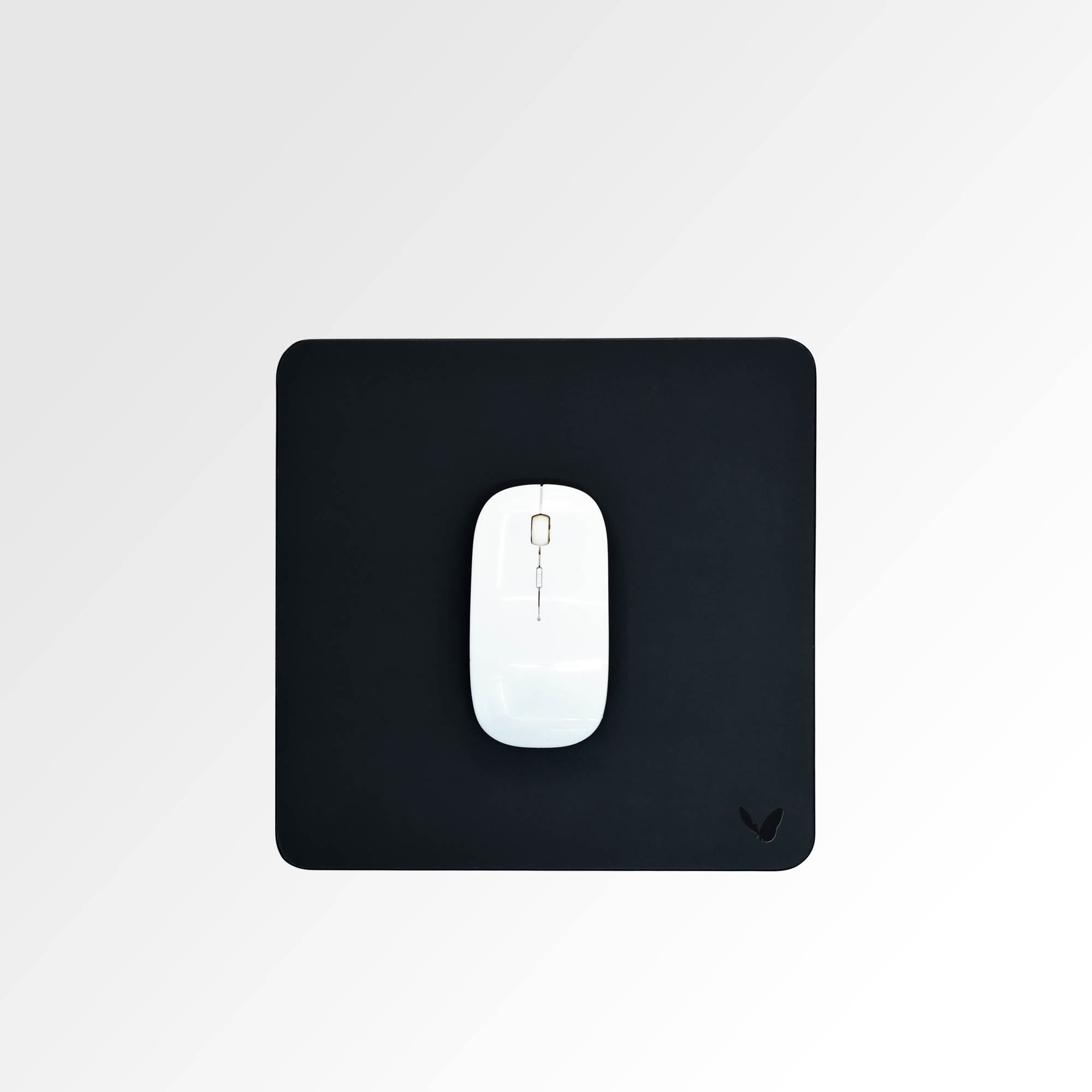 Square Mouse Pad in Faux Leather | Creasing Free | High Precision | Reversible | Flexible | 9×9 Inches | Uniflex | Black