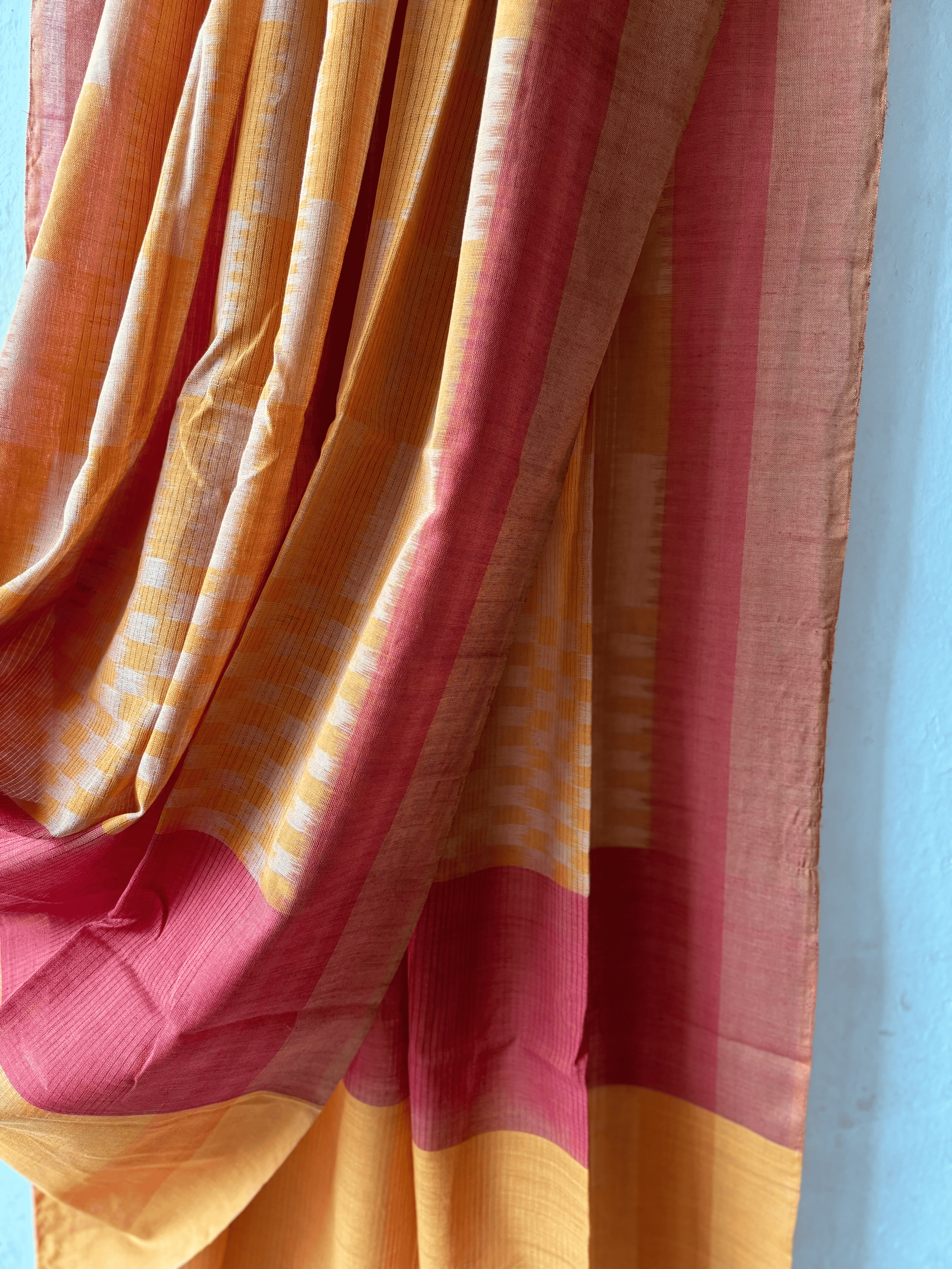Cotton Ikat Stripe Ika Missing Weave Duppata