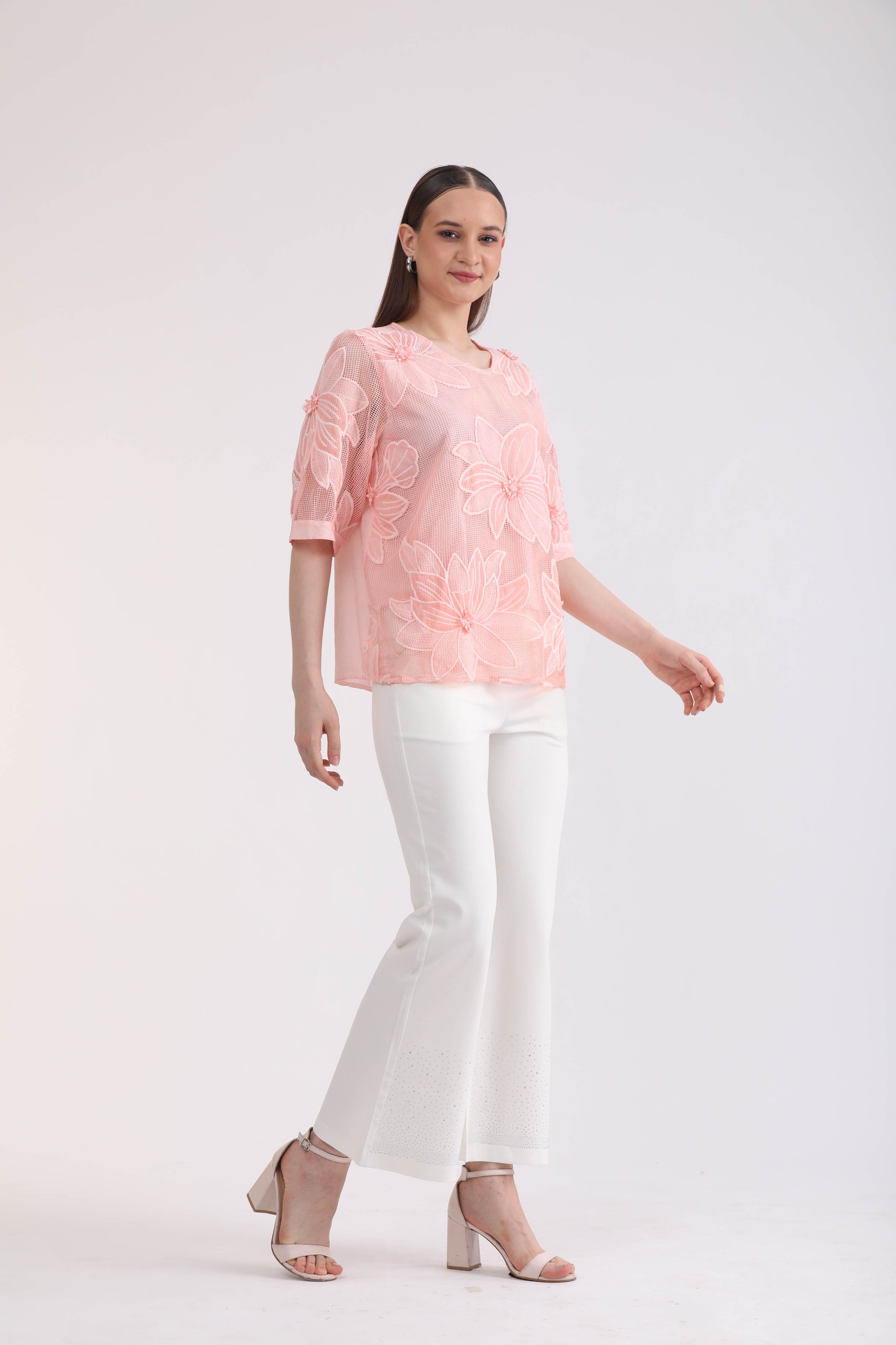 Albion Women Peach Blouson Top