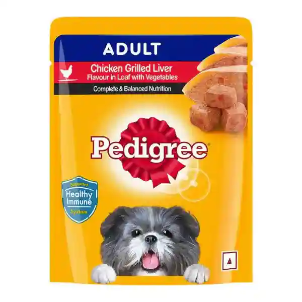 Pedigree Adult Chicken, Grilled Liver Loaf Flavor with Vegetables Wet Dog Food - 70 g