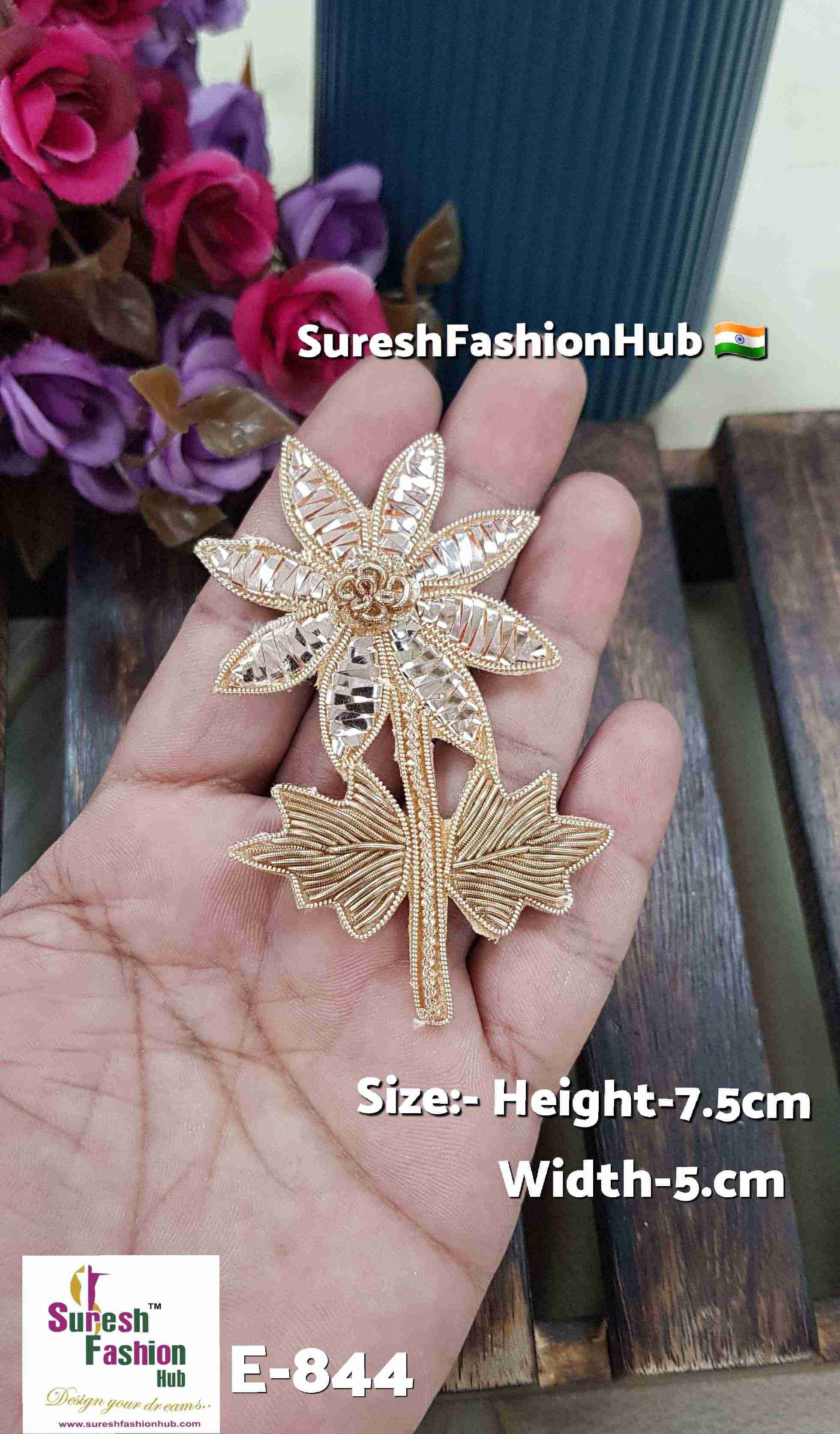 Zardosi Floral Cutwork Patch with Sequins