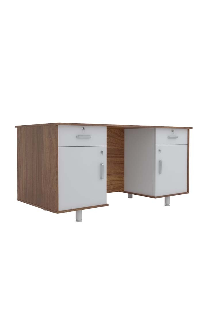 Splash Study Table | Office Table with Drawers - Leon Teak