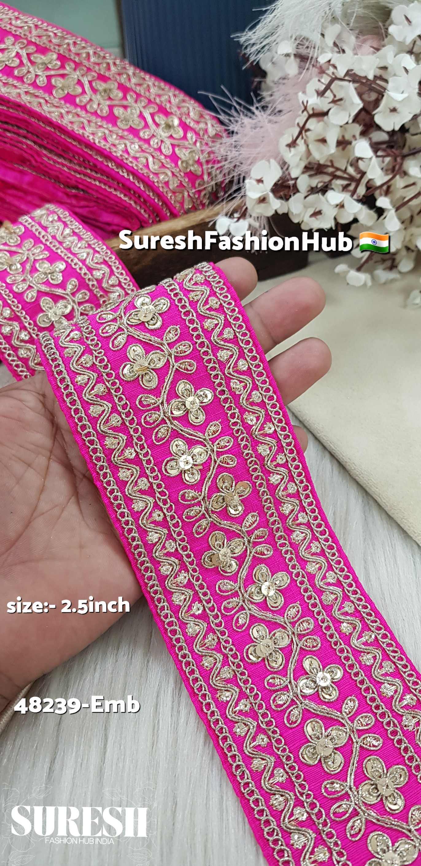 Rani Floral Zari Embroidery Lace