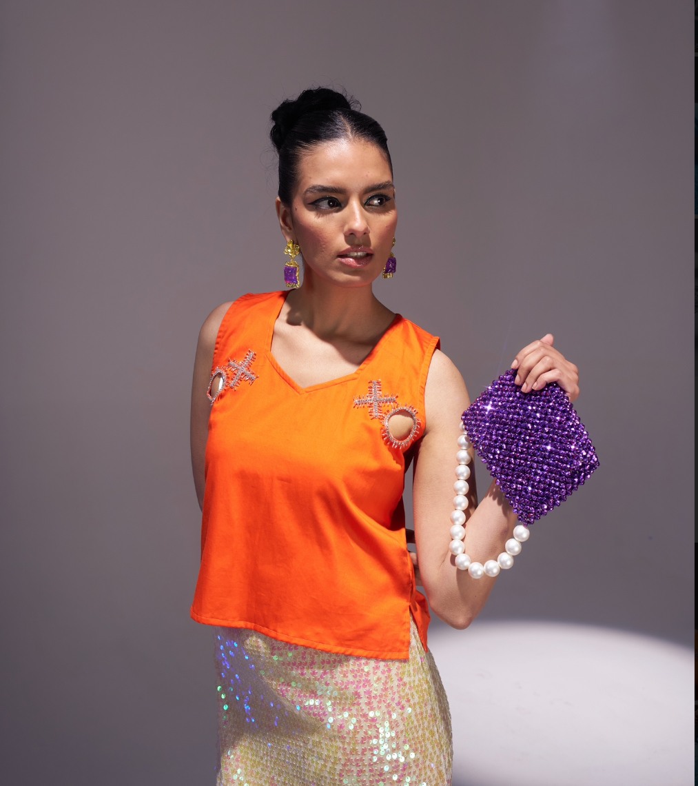 Glitter Pearl Handle Bag