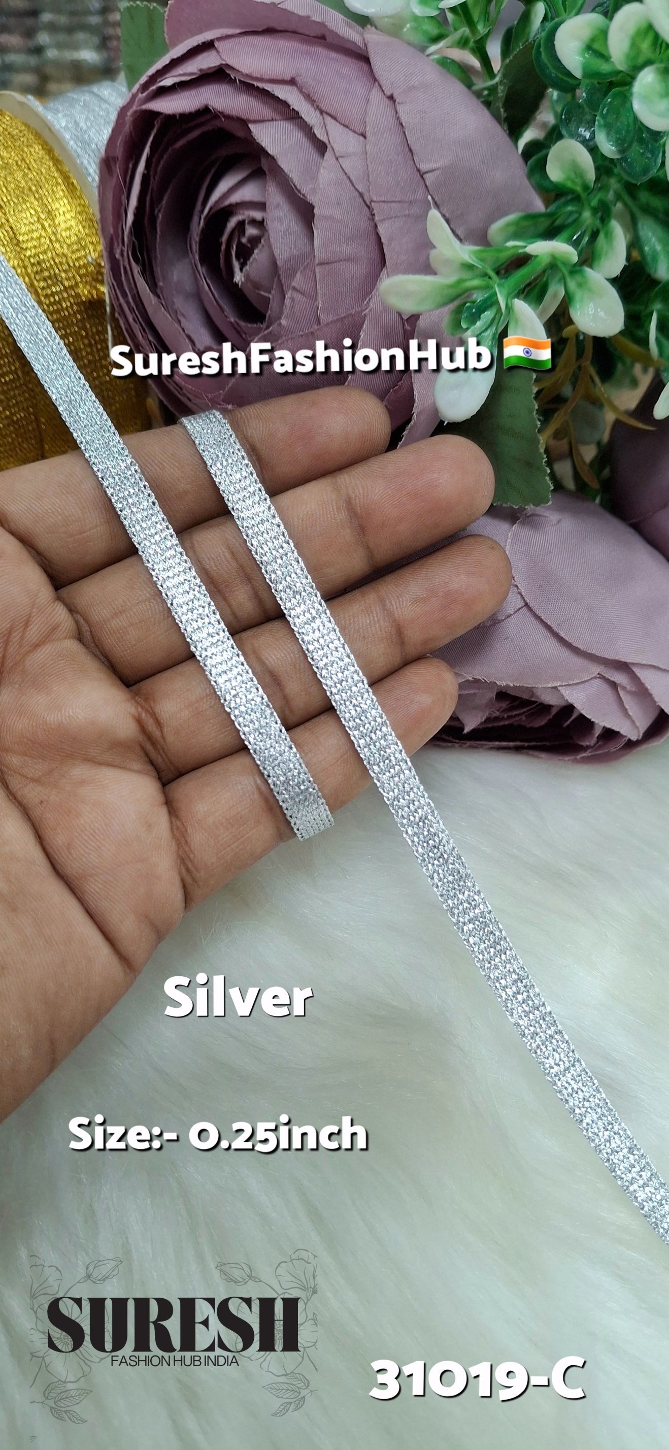 Silver Slim Dori Jhalar Lace