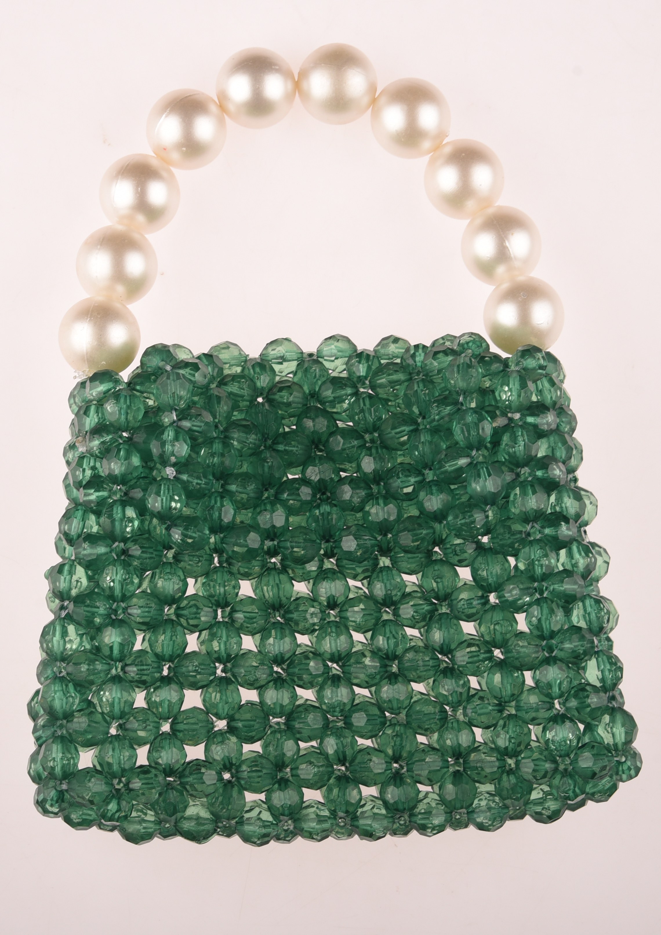 Green Mini Bag with Pearl Handle