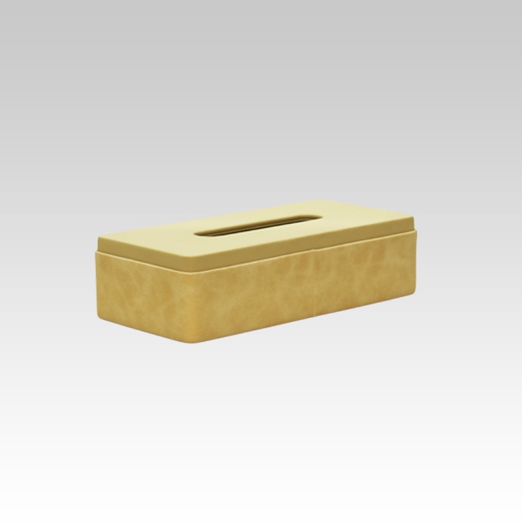 Tissue Box Holder for Home and Office in Premium Faux Leather | Size: 9.5 x 4.5 x 2.5(H) Inches | Moderno | Cream