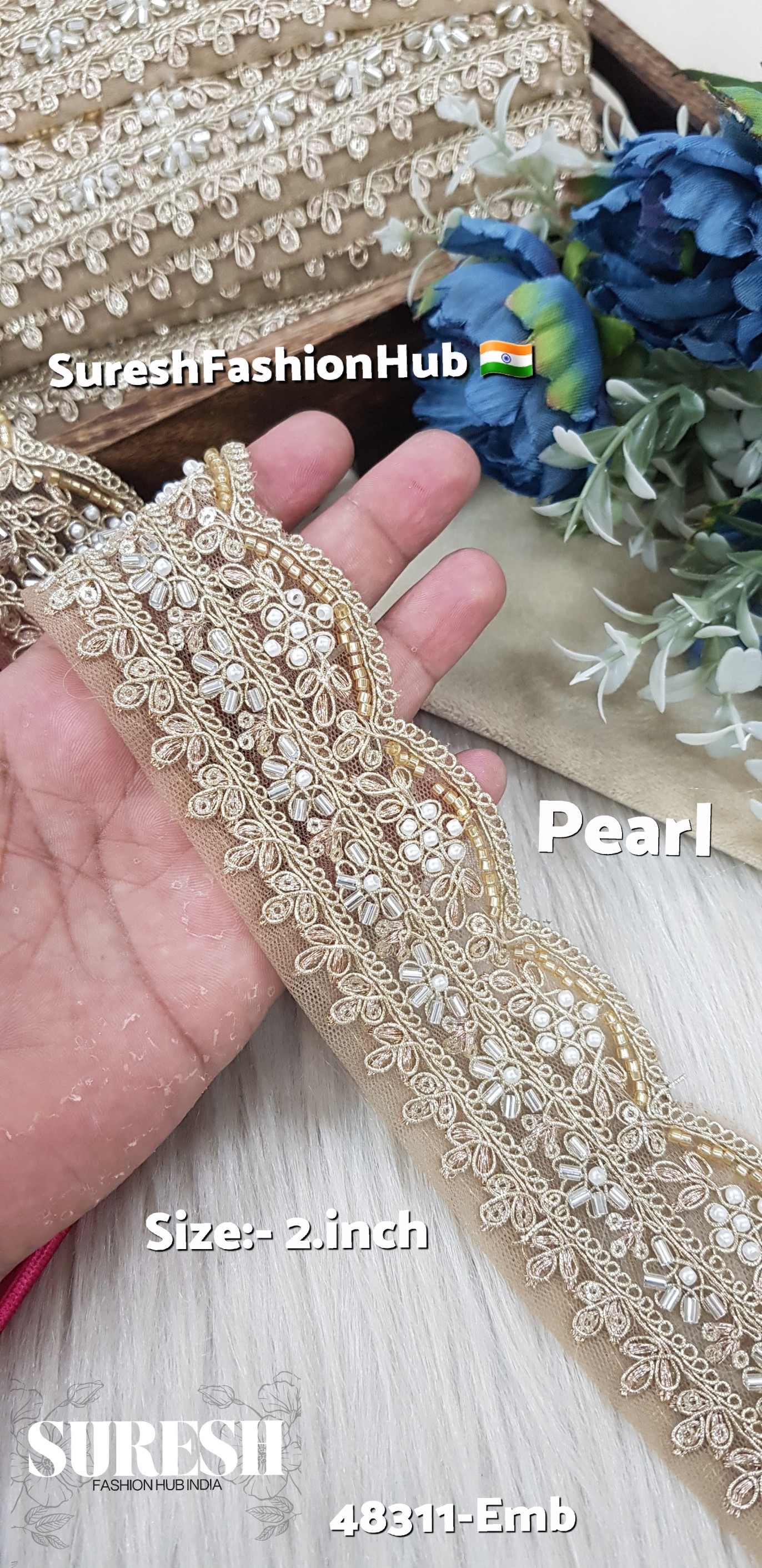 Pearl Scalloped Embroidery Lace