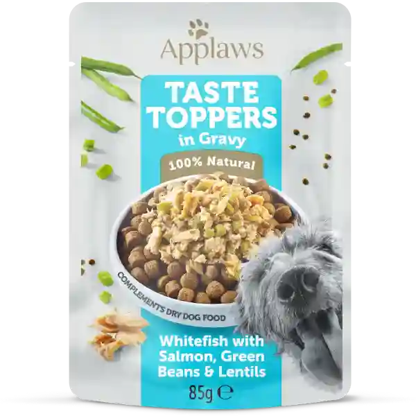 Applaws White Fish with Salmon Green Benas and Lentils Wet Dog Food, 85g (Pack of 1)