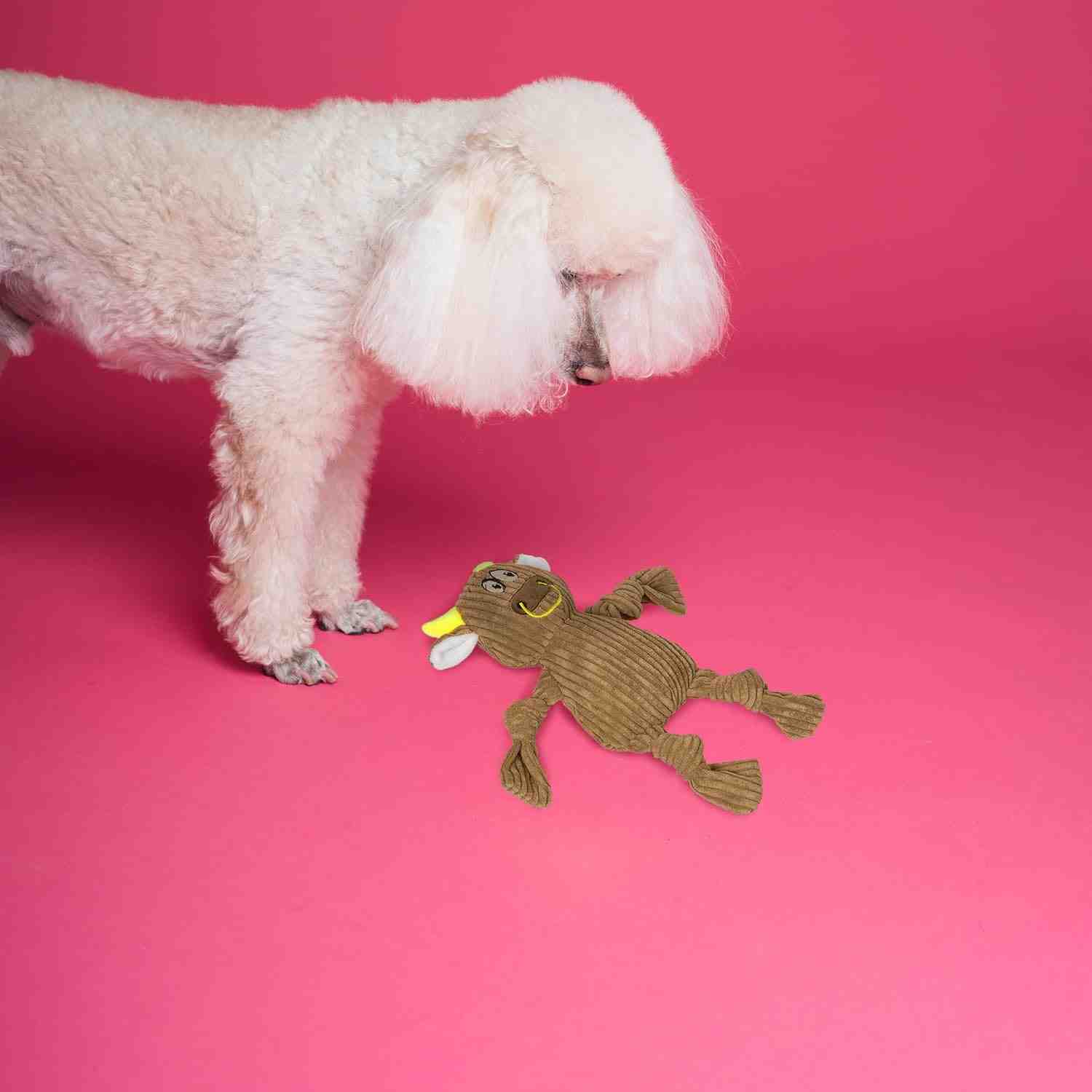 Barkbutler Fofos Fluffy Cow Brown Squeaky Plush Toy for Puppies and Dogs