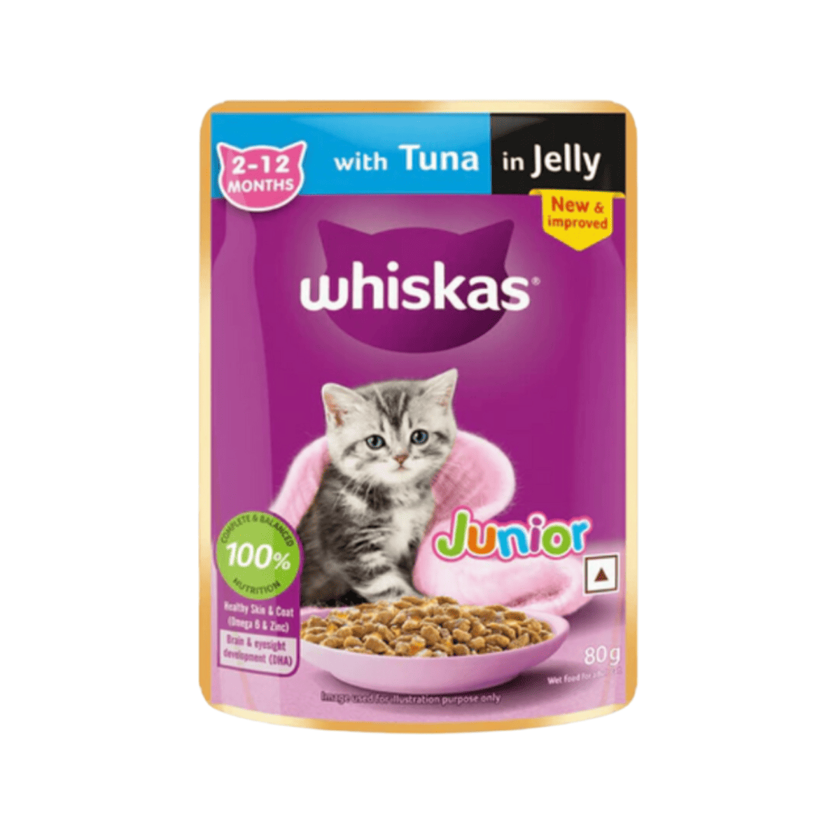 Whiskas Tuna in Jelly Wet Kitten (2-12 months) Food, 80g
