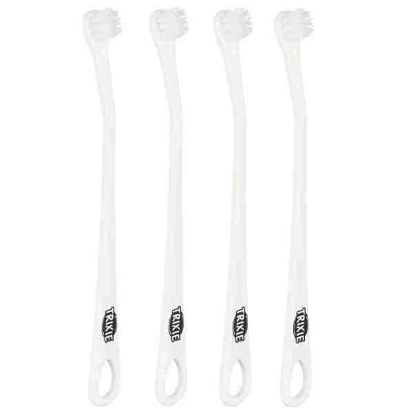 Trixie Toothbrush Set for Cats & Small Dogs, 15 cm, 4 Pcs, White