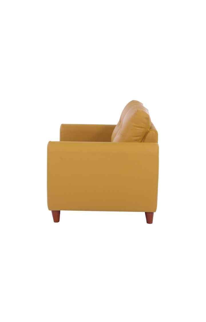 neudot Scott Sofa for Living Room |2 Persons Sofa|Premium Leatherette with Cushioned Armrest | Solid Wood Frame|2 Seater in Husky Yellow Color