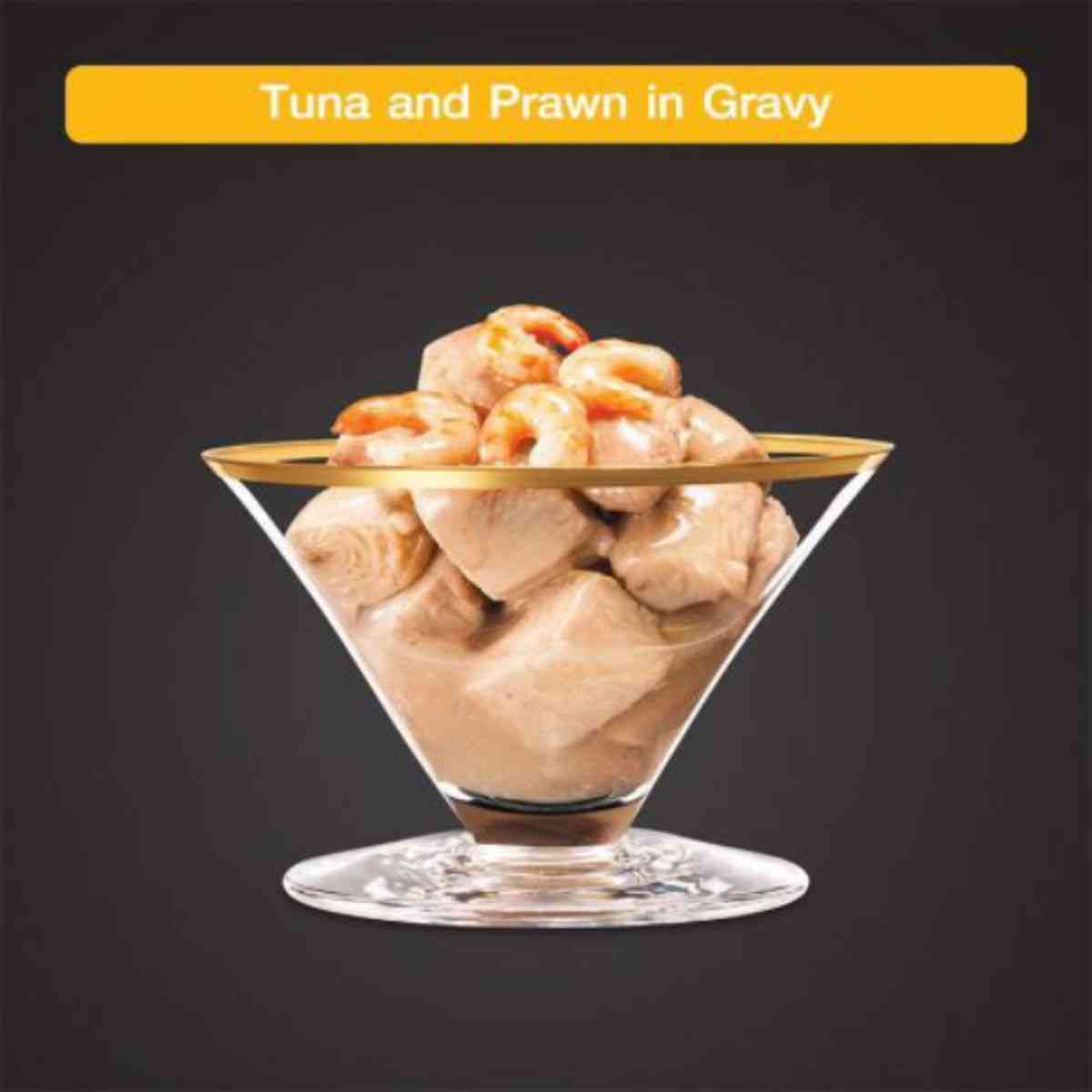 Sheba Delux Tuna Fillet And Whole Prawns In Gravy Premium Canned Wet Cat Food - 85 gm