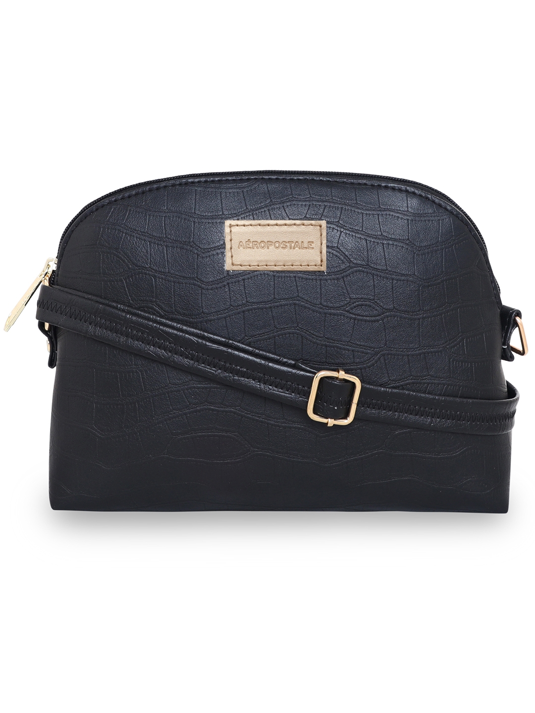 Aeropostale | Aeropostale Textured Kylie PU Sling Bag with non-detachable strap (Black) 0