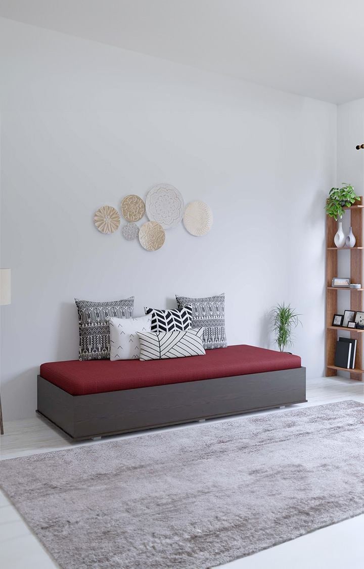 neudot Unique Engineered Wood Diwan Bed with Box Stoarge (Finish Color -WENGE)