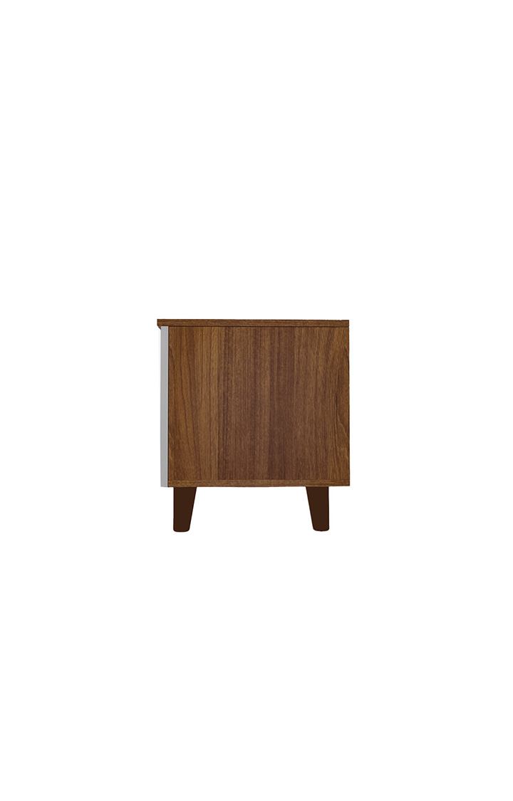neudot Engineered Wood Rampo Tv Unit | V Stand for Living Room | Home Entertainment Unit | TV Console for Bedroom, for Tv Upto 43inch - Leon Teak