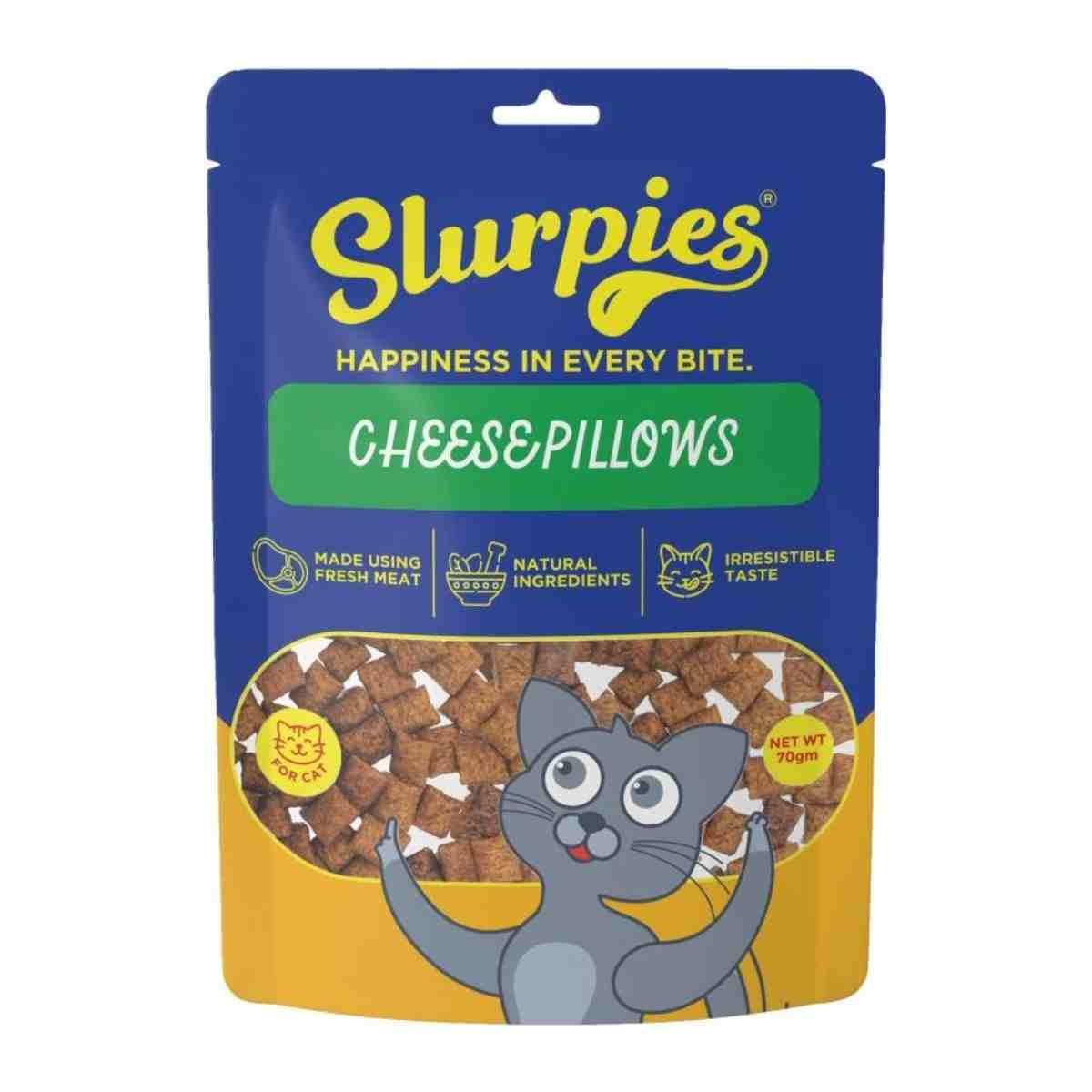 Slurpies Cheese Pillows Treats for Cats, 50g – (Best Before Dec’26)