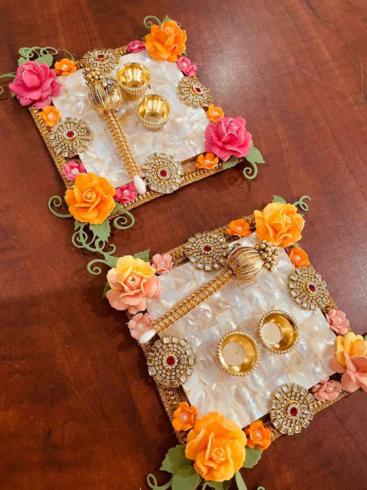 Square shaped  tilak platters